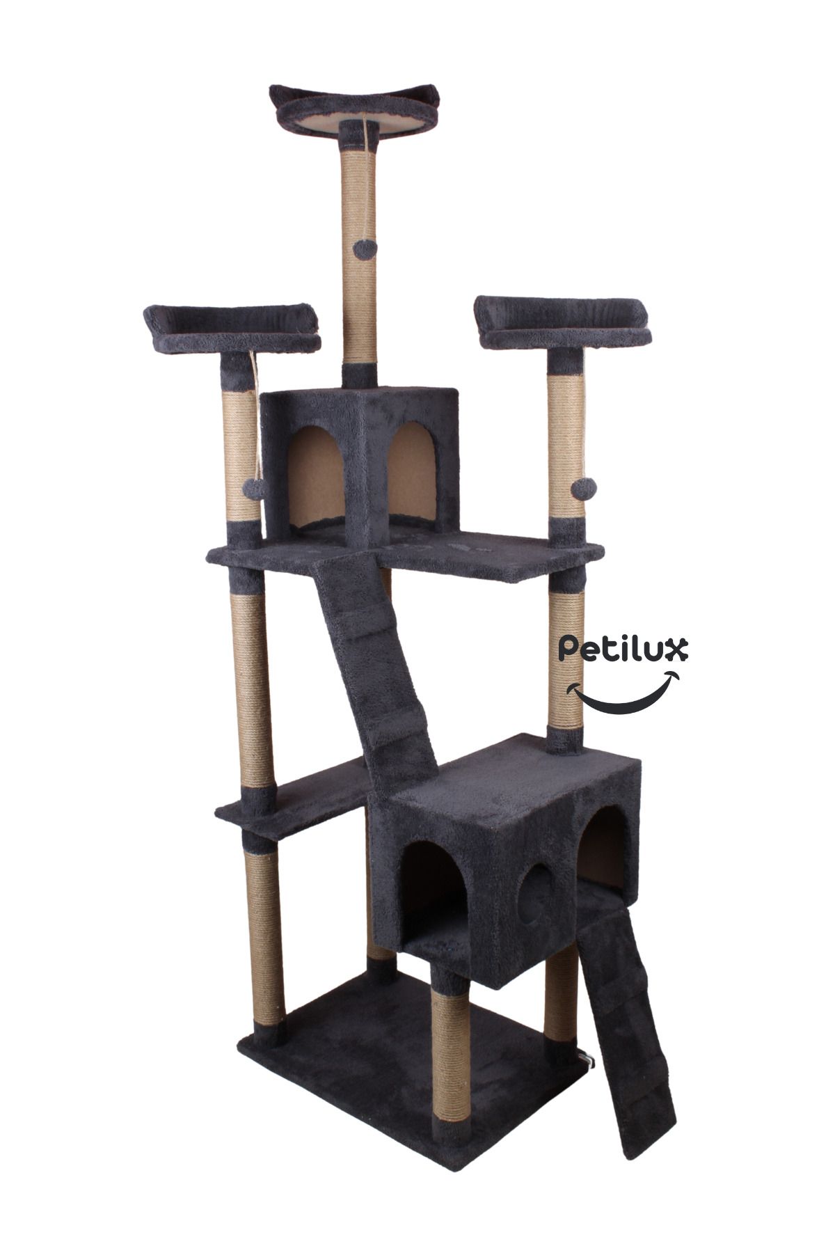 Petilux-New Multi-Storey Cat House with Residence Design Jute Drawstring Scratching Tower and Resting Area 2
