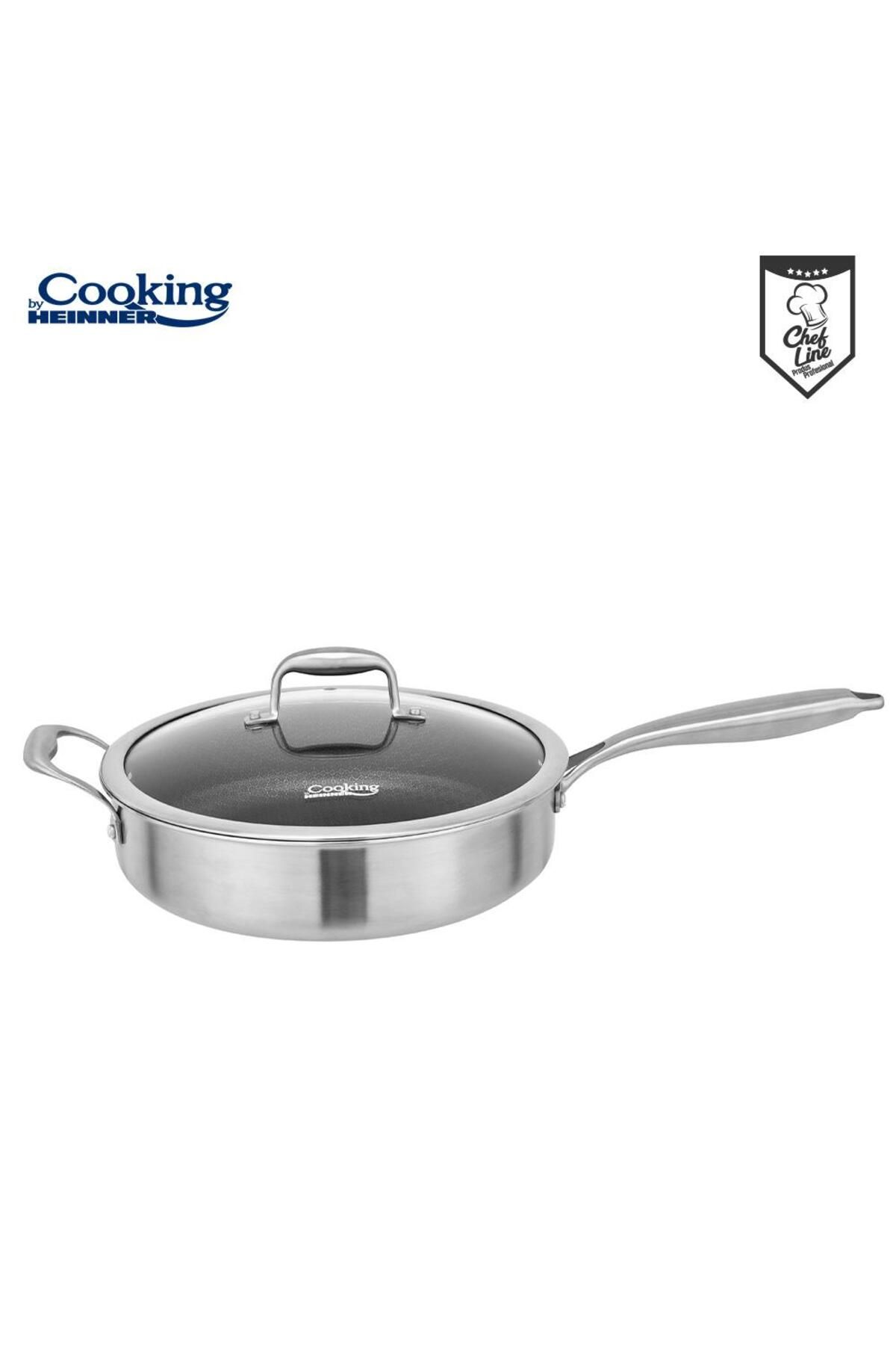 Heinner-Deep frying pan with stainless steel lid, Honeycomb coating, 28x7.5 cm, 4.2 l, Titanium 4