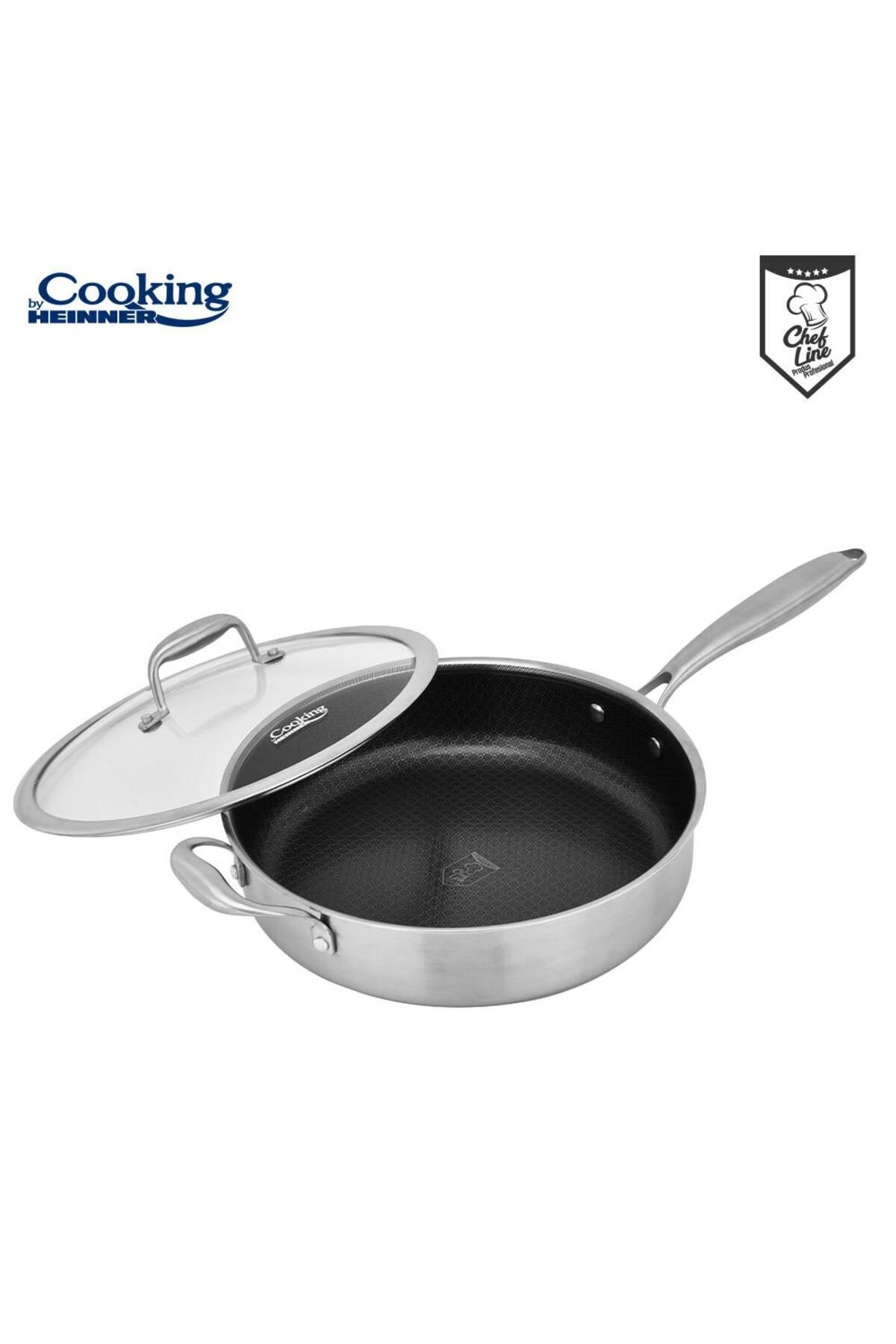 Heinner-Deep frying pan with stainless steel lid, Honeycomb coating, 28x7.5 cm, 4.2 l, Titanium 3