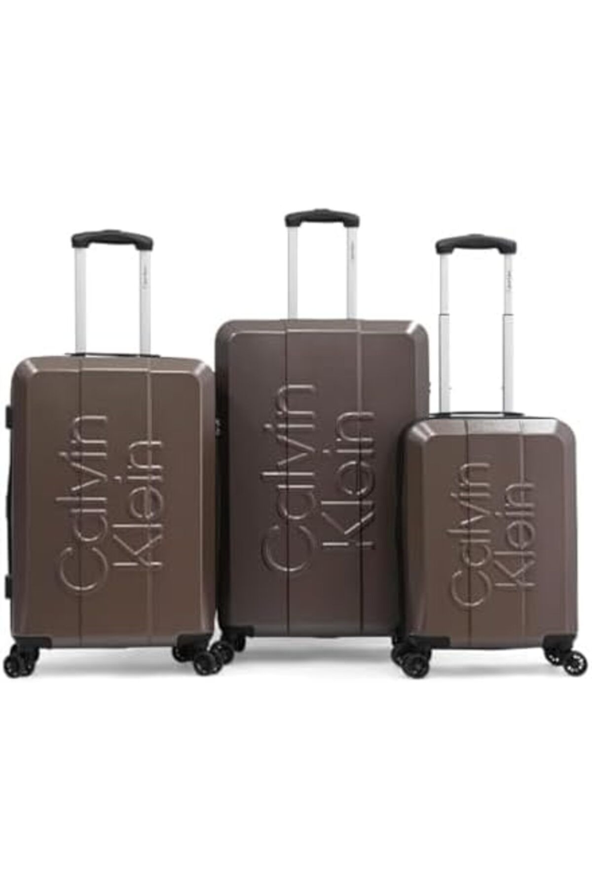 Calvin Klein-Overlay Luggage Lightweight Spinner Suitcase with TSA Lock (Shadow, Set of 3) 2