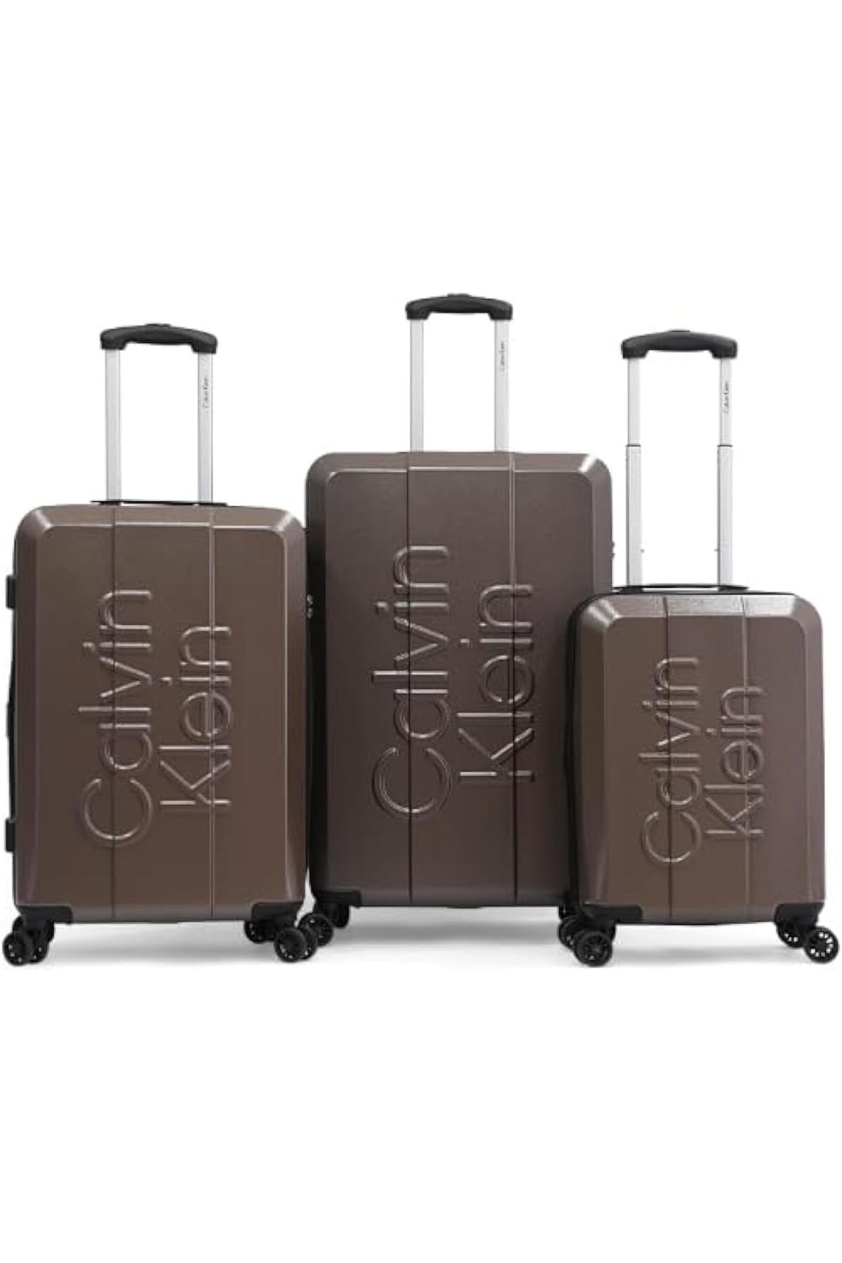 Calvin Klein-Overlay Luggage Lightweight Spinner Suitcase with TSA Lock (Shadow, Set of 3) 1