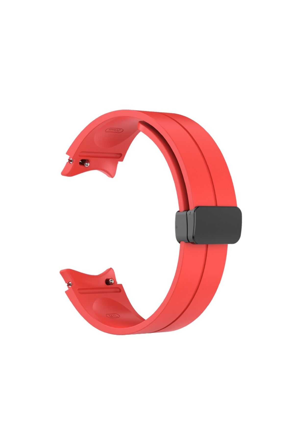 eR D L-Silicone strap compatible with Samsung Galaxy Watch 5, 4, 5 Pro, 4 Classic, red, strap width 20mm 1