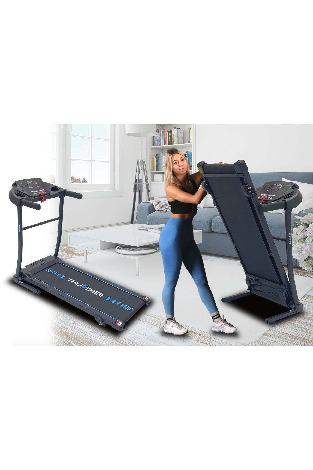 Thunder-Treadmill, Ts-G8000, Bluetooth, max speed 10km/h, max supported 90kg, 12 preset programs 4
