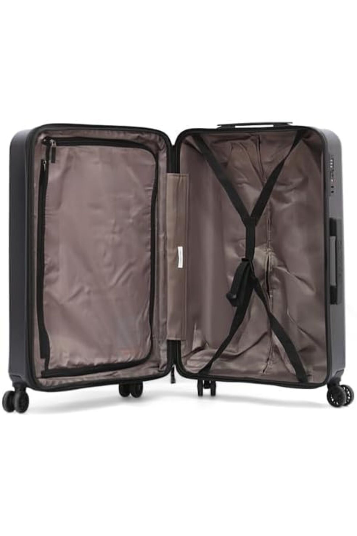 Calvin Klein-Overlay Luggage Lightweight Spinner Suitcase with TSA Lock (Black, Set of 3) 8