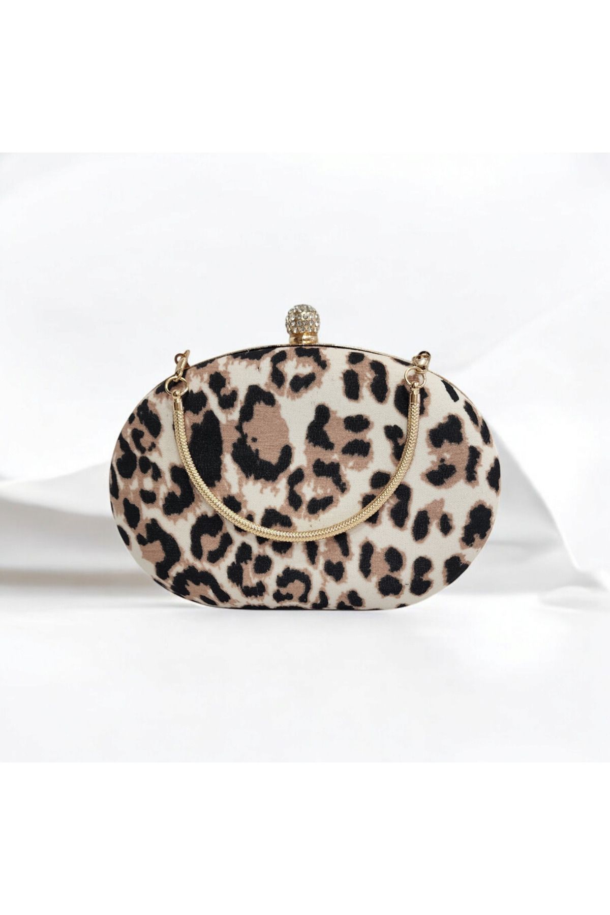 Telli Art-Elegant Evening Bag with Leopard Print - 14×22 with Chain 1