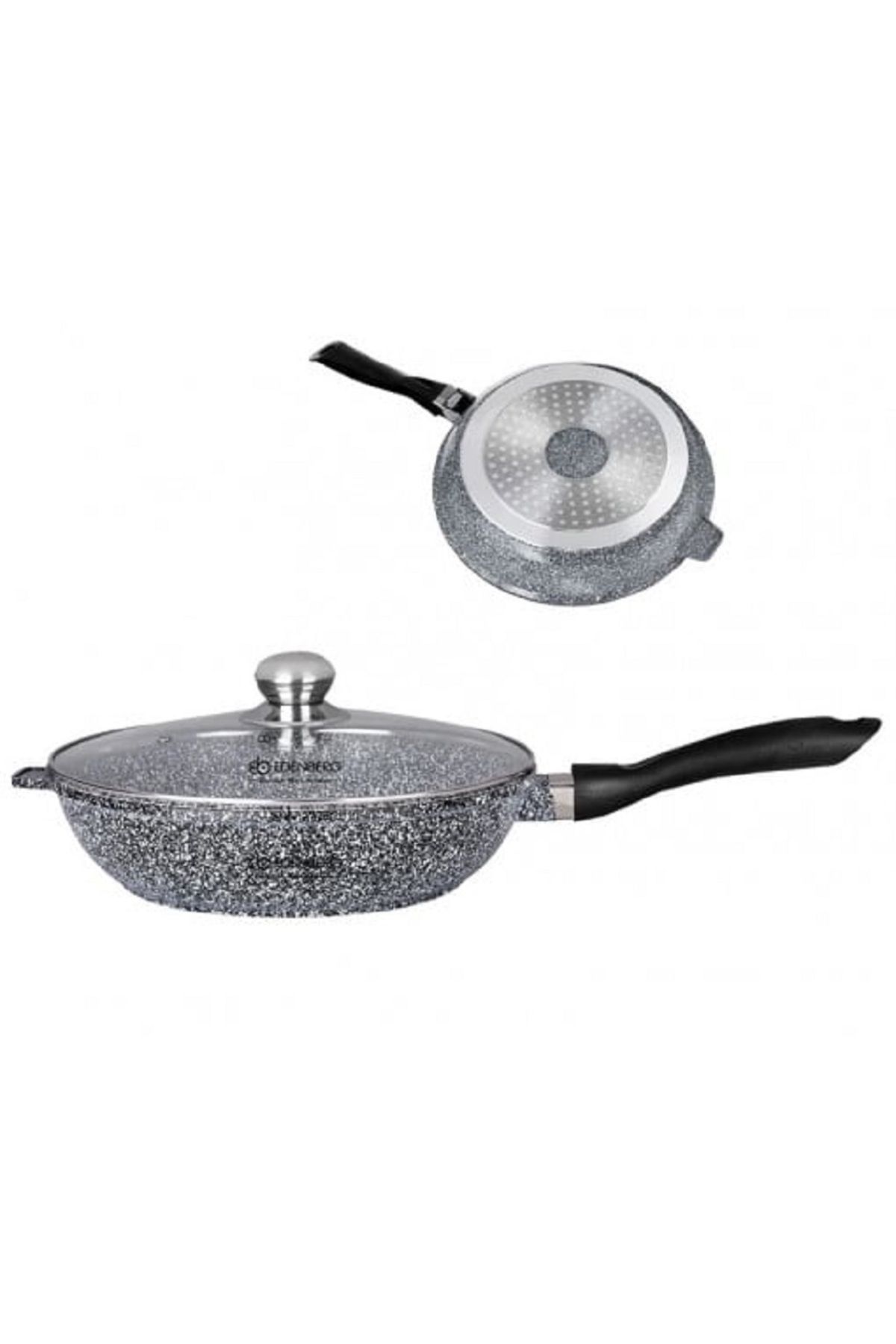 EDENBERG-Frying pan with lid with granite coating, diameter 24 cm, 2