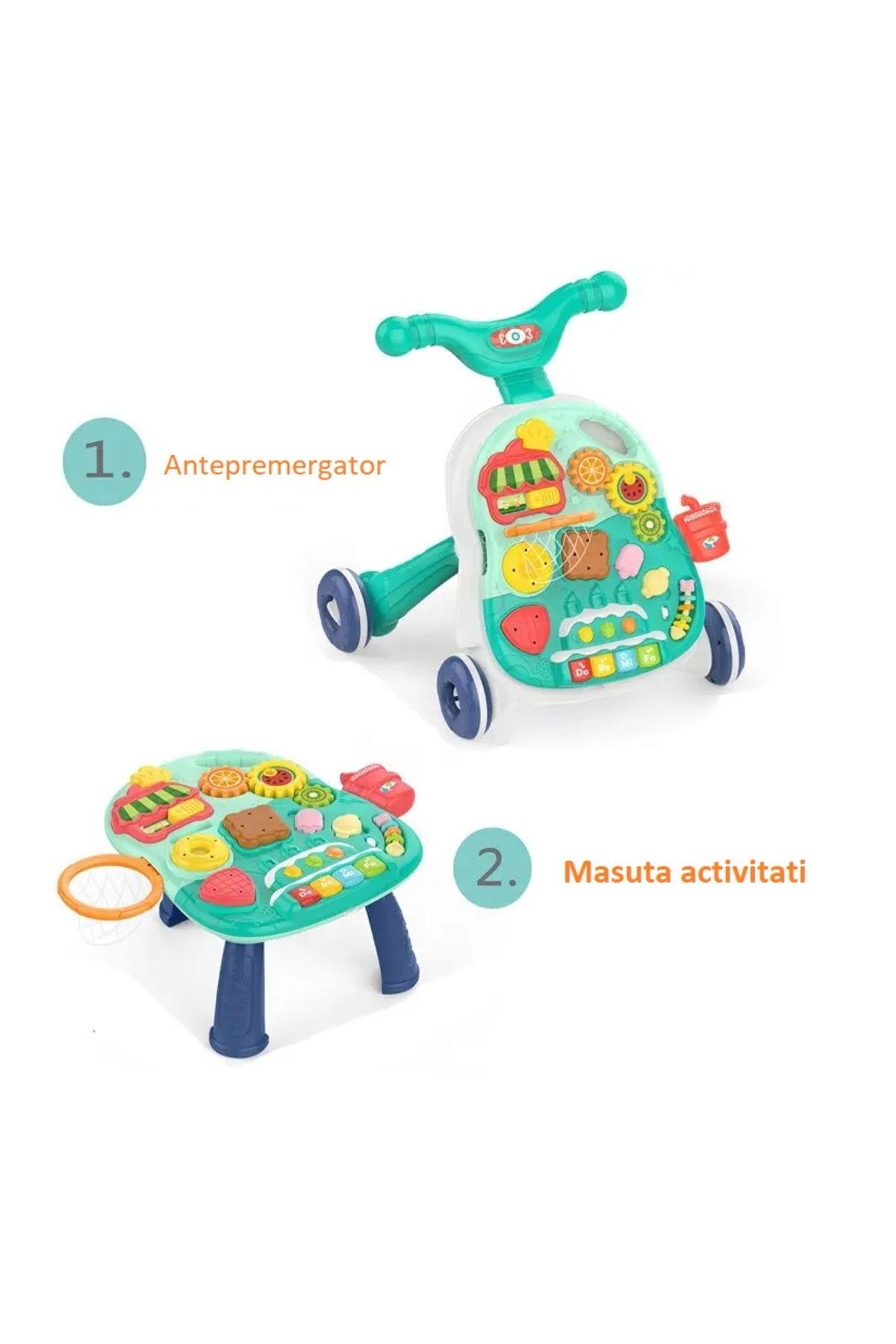 Kikka Boo-2in1 toddler walker convertible into activity table with musical panel KikkaBoo Candy Party Min 5