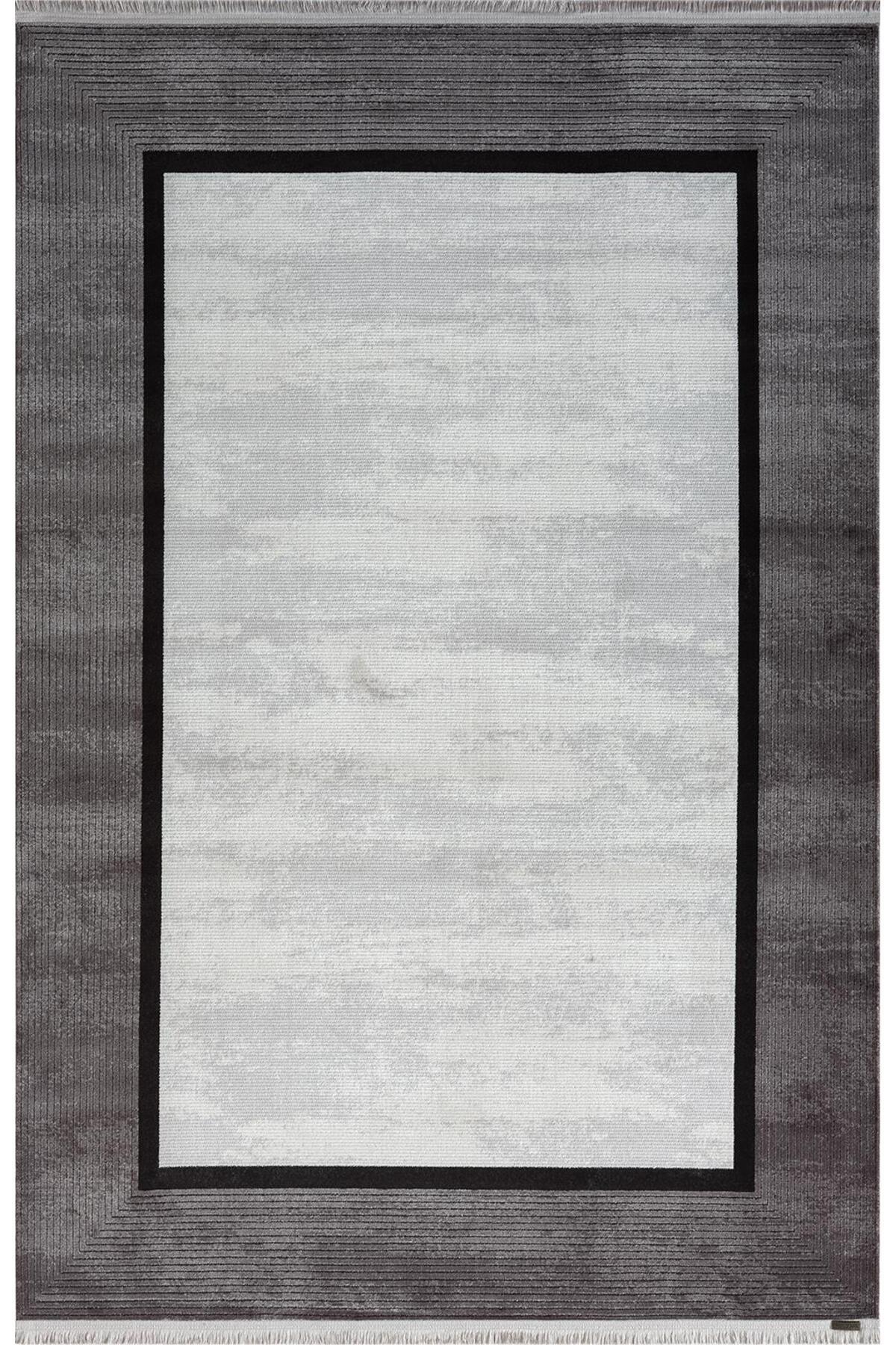 Trend 4101 Grey Acrylic Cotton Soft Modern Kitchen Bedroom Living Room Living Room Rug