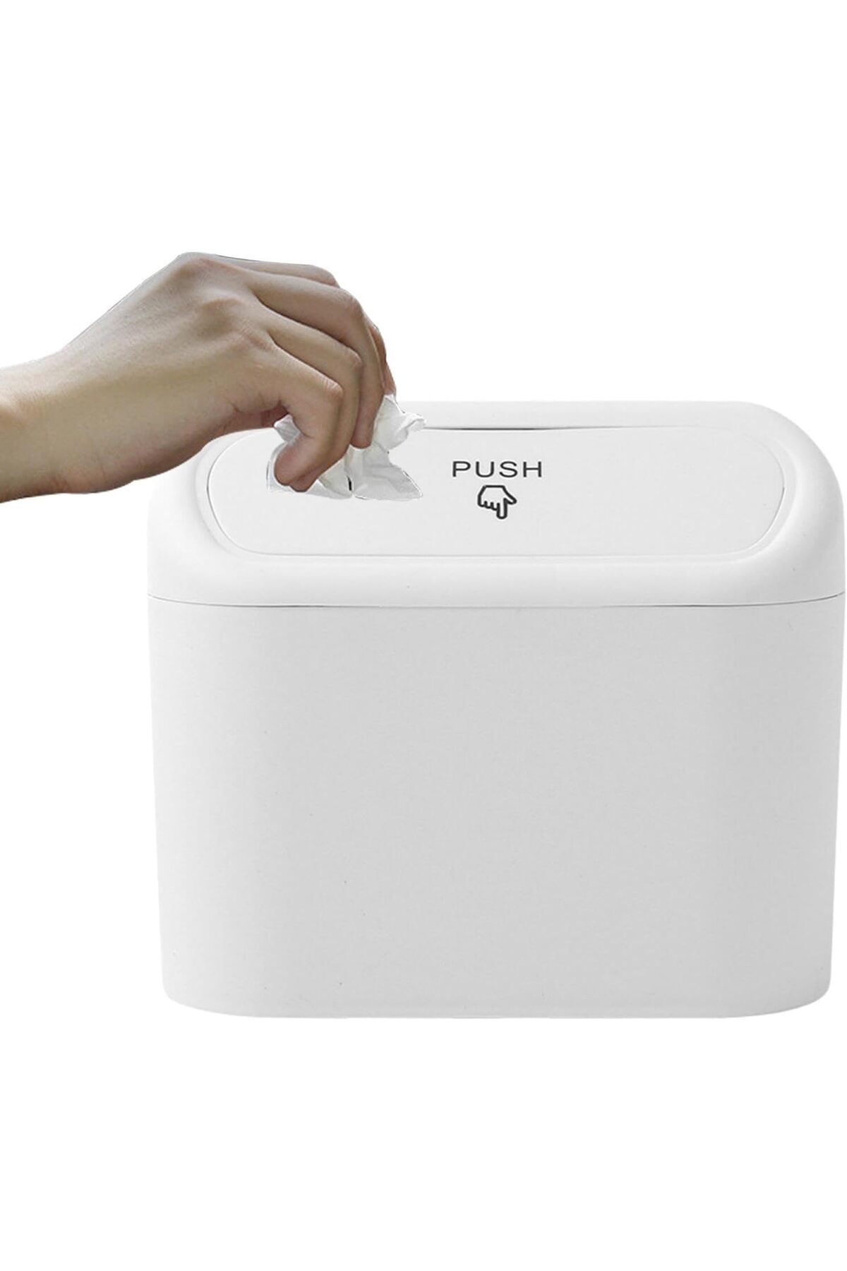 Modifiyum Beyaz Oto Araba Çöp Kutusu Kapaklı Organizer Oto Çöp Kovası