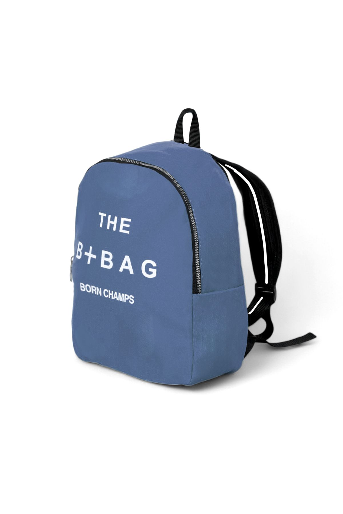 PowerSpeed-Rucsac de damă cu un singur compartiment cu imprimeu text albastru denim 2