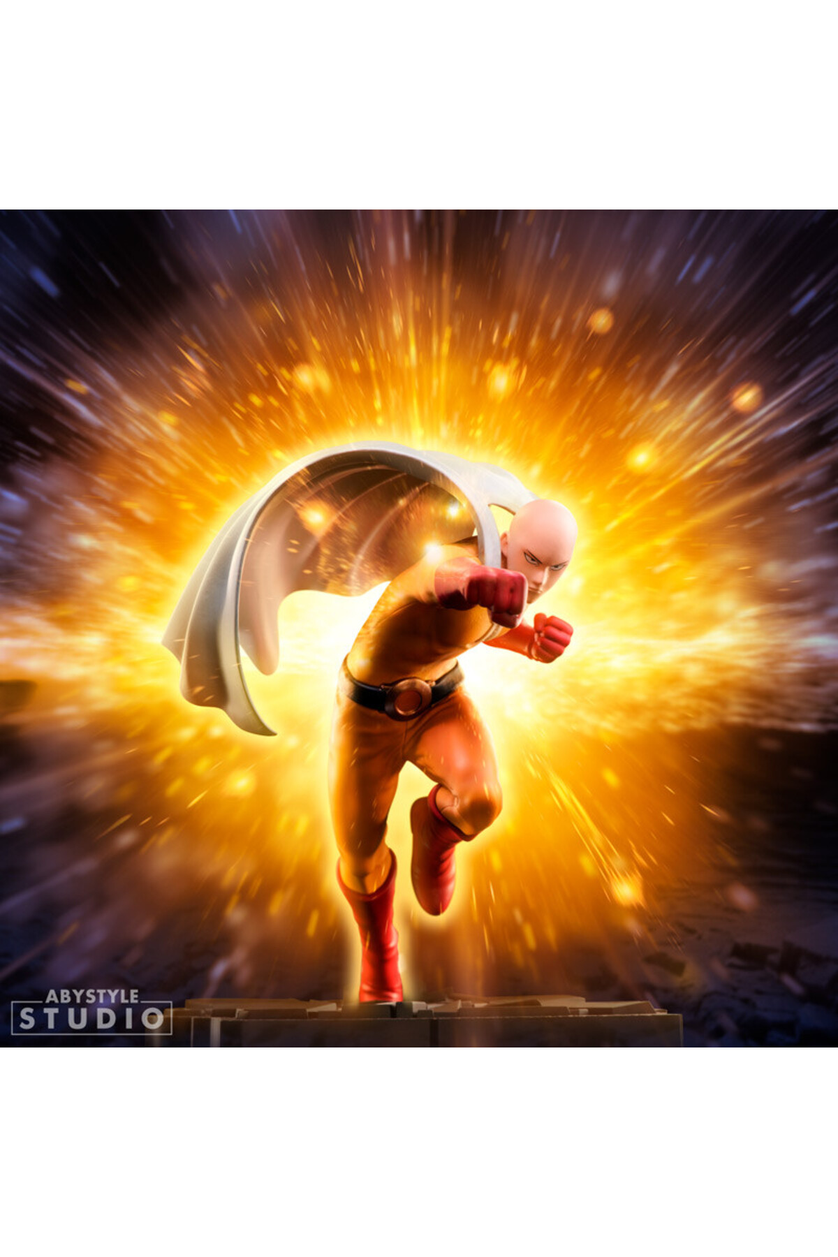 Figurine One Punch Man Saitama – Échelle 1:10, Hauteur 16 Cm – En PVC, Coffret Cadeau – Collection ABYstyle SFC