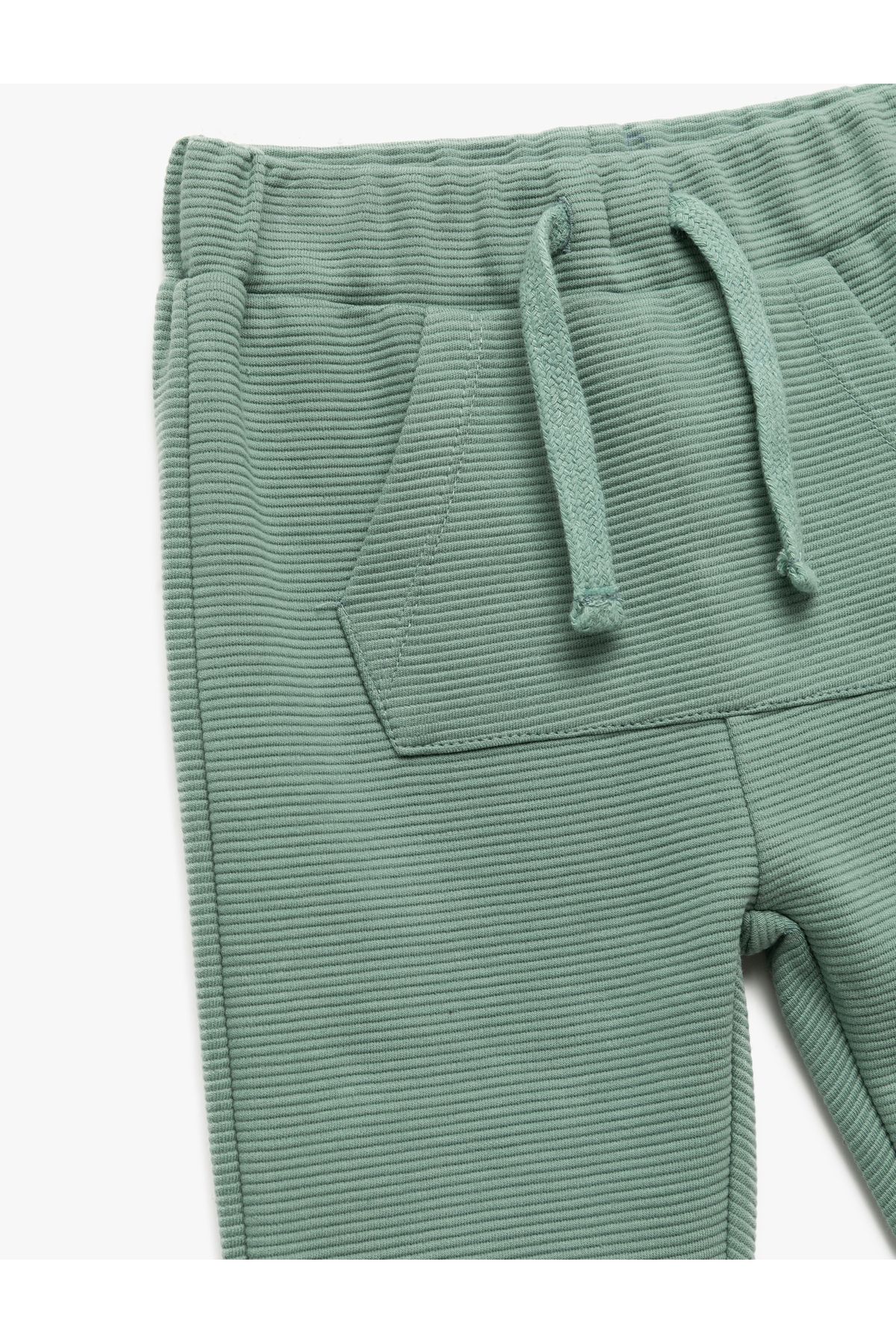 Koton-Cotton Jogger Sweatpants with Kangaroo Pocket and Elastic Waist 3