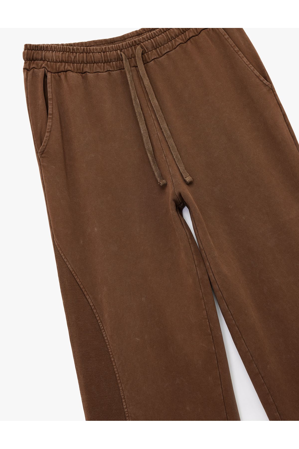 Koton-Three Thread Cotton Binding Detail Wide Leg Sweatpants with Pockets 3