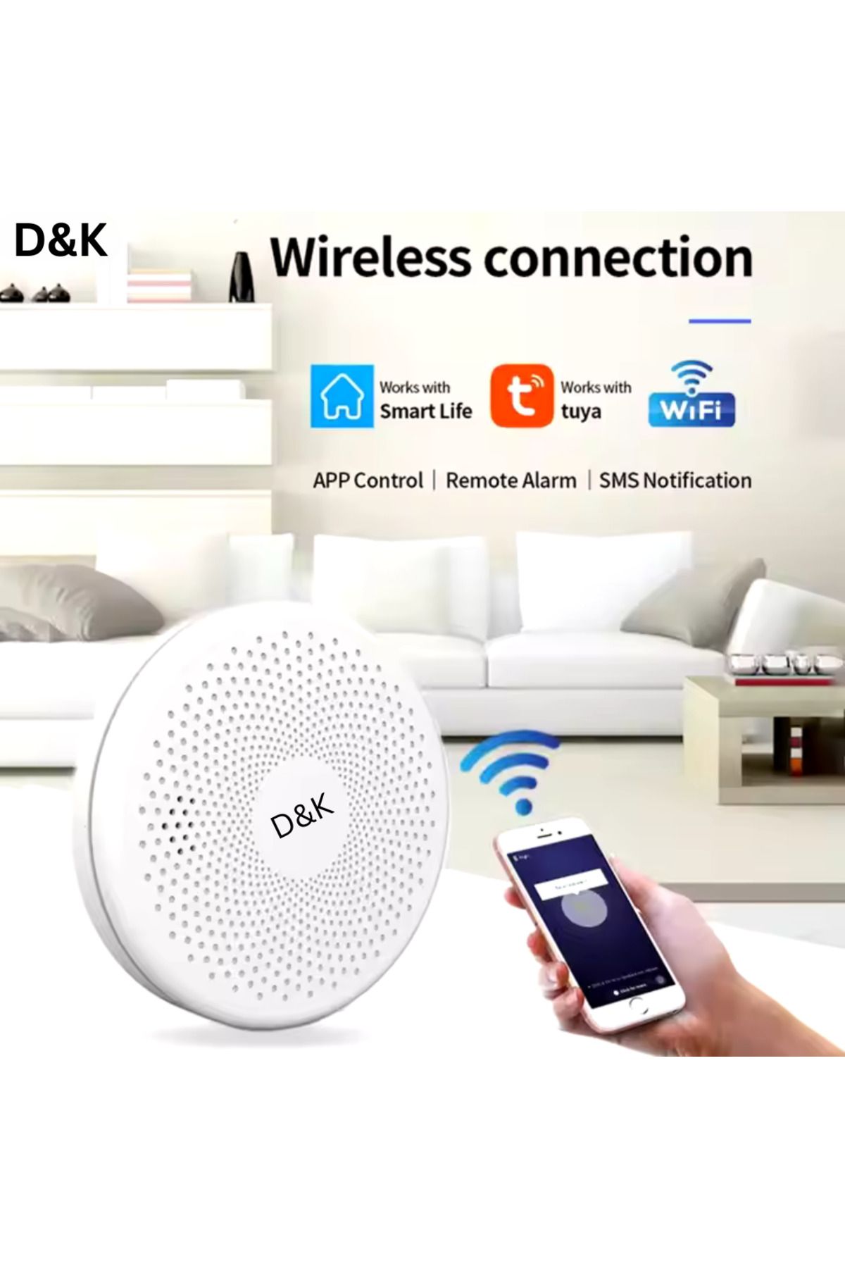 D&K WONDER-Smart 2in1 Smoke & Carbon Monoxide Detector WiFi, Smart Life/Tuya, 85dB Alarm, 10 Year Battery 3
