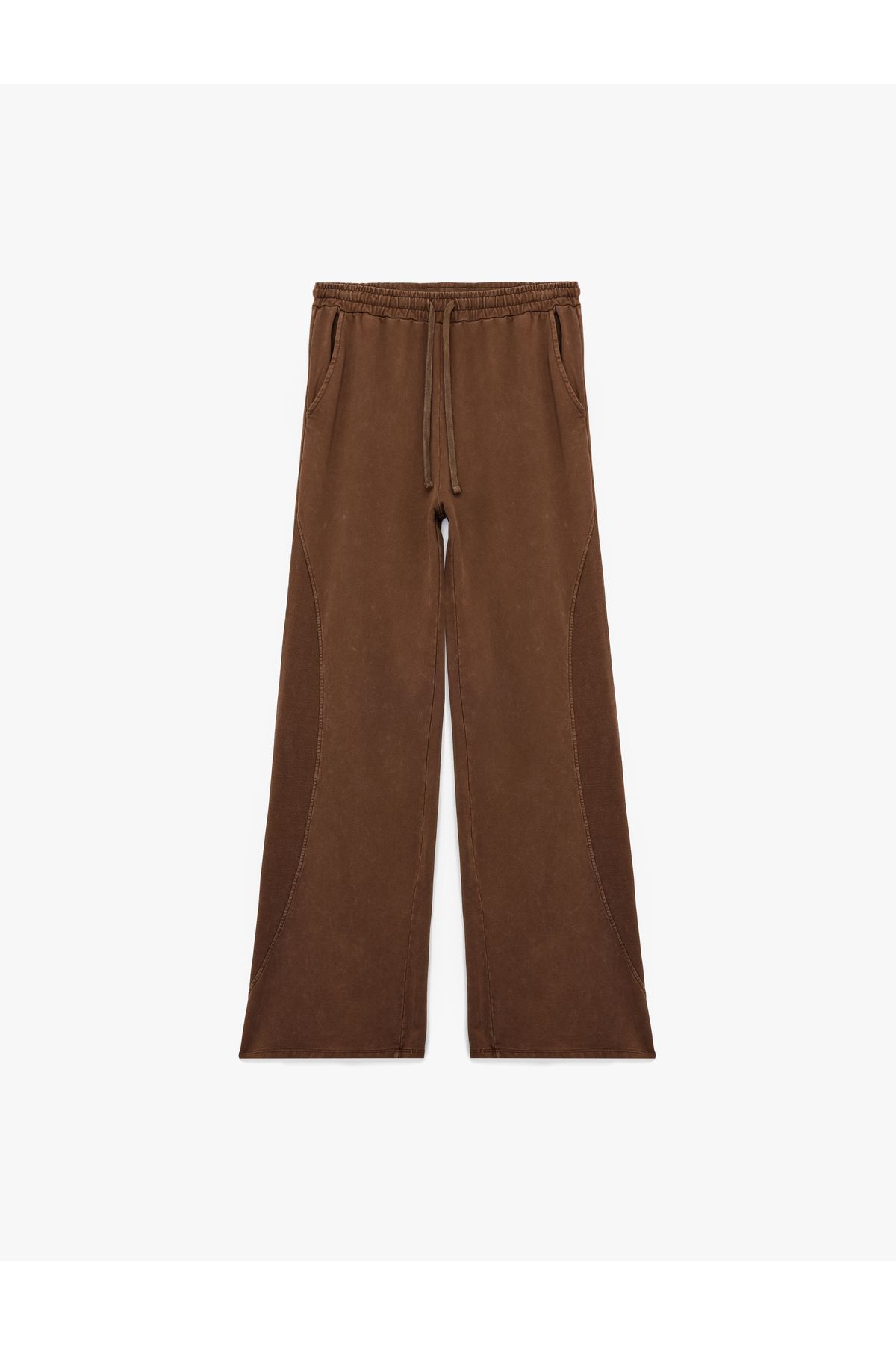 Koton-Three Thread Cotton Binding Detail Wide Leg Sweatpants with Pockets 1