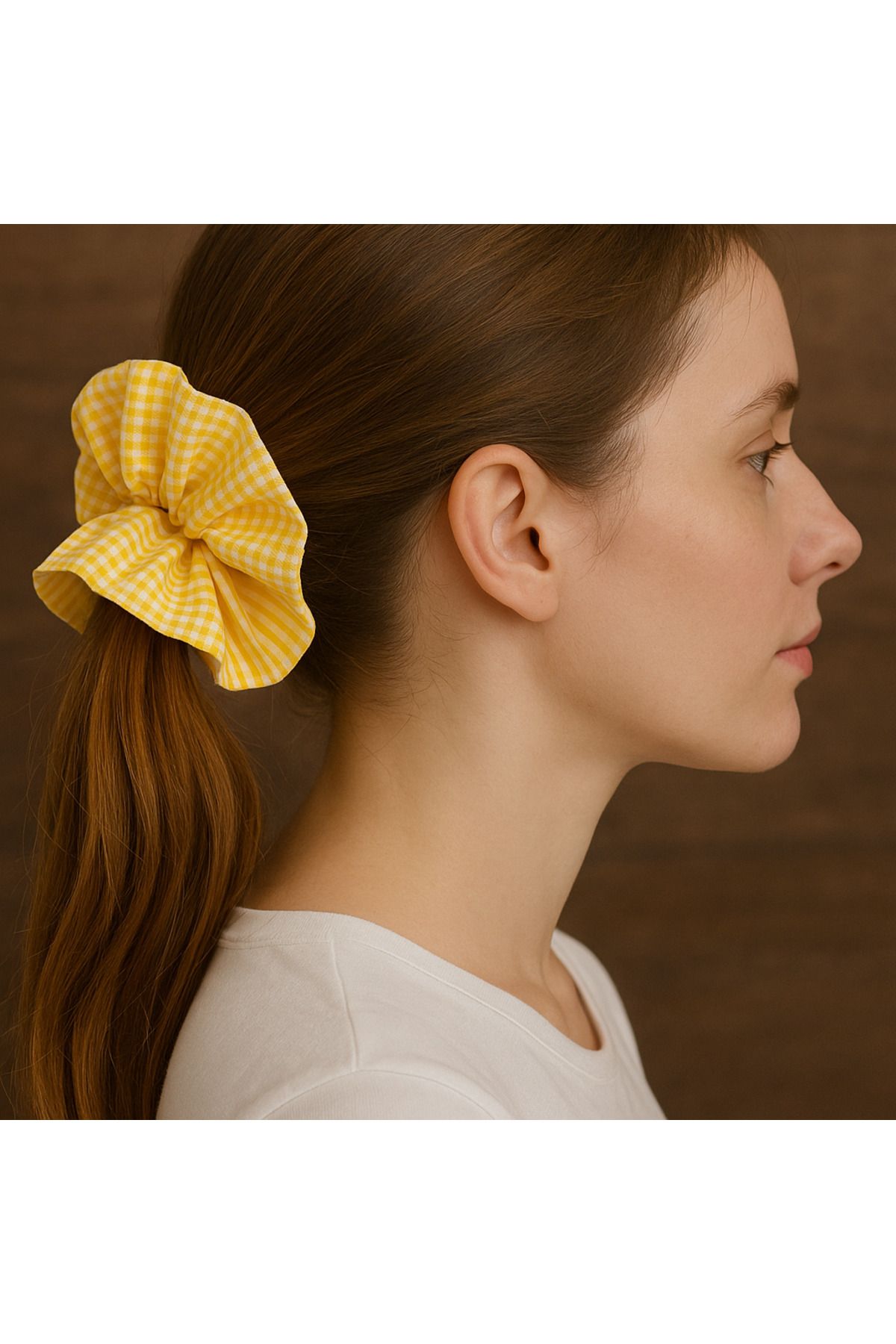 Melff-Women's Elastic Double Layer Fabric Patterned Bagel Scrunchie Buckle 5