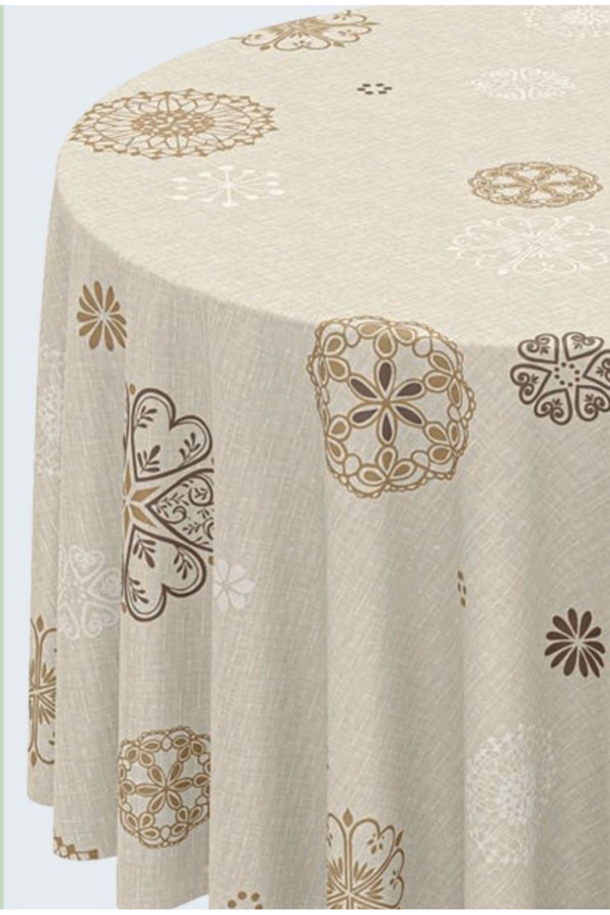 Blue Home-Table Cloth Fiber Lined Pvc Non-Slip Stain Resistant Erasable Mirella Pattern Color No: 62A 2