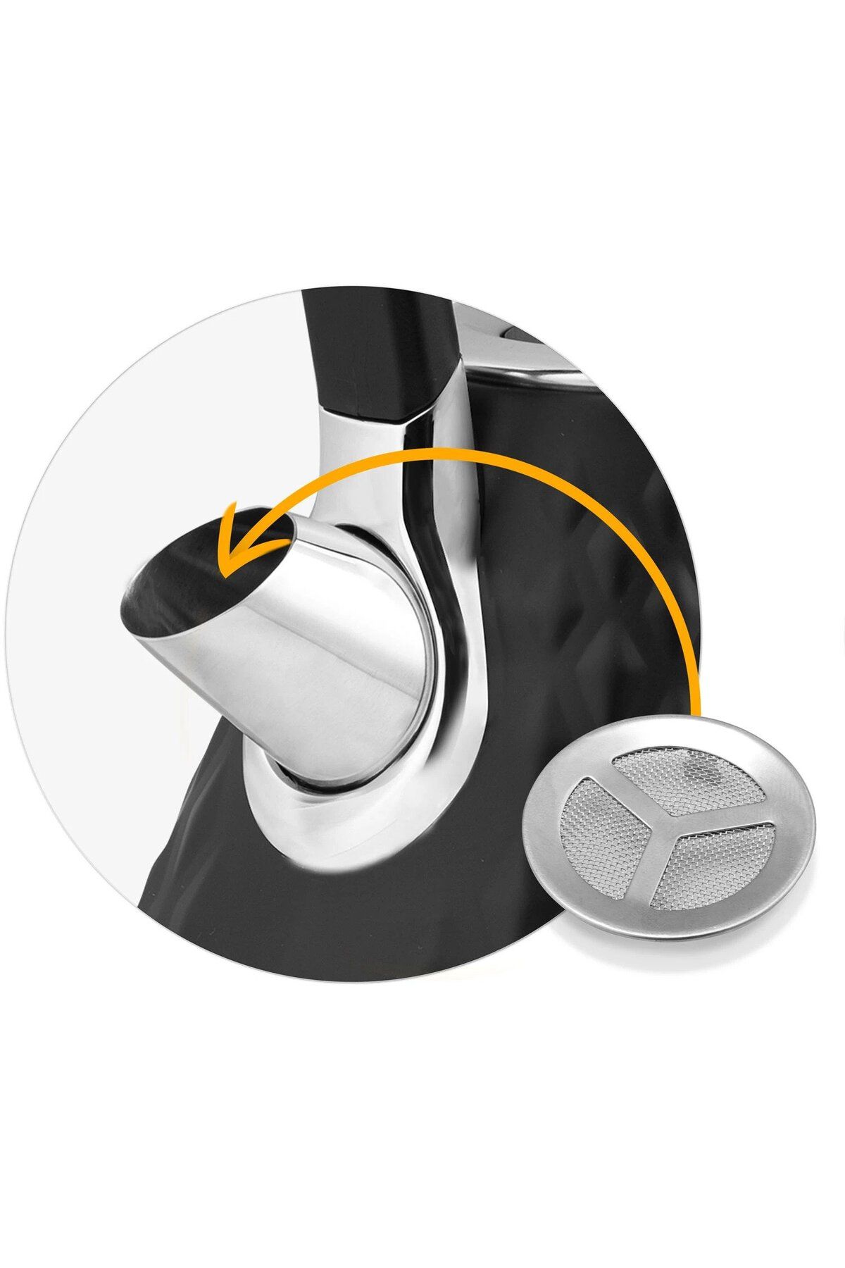 Berdsen-Kettle with 360 degree rotating base, illuminated switch, 29 cm x 23 cm, black 3