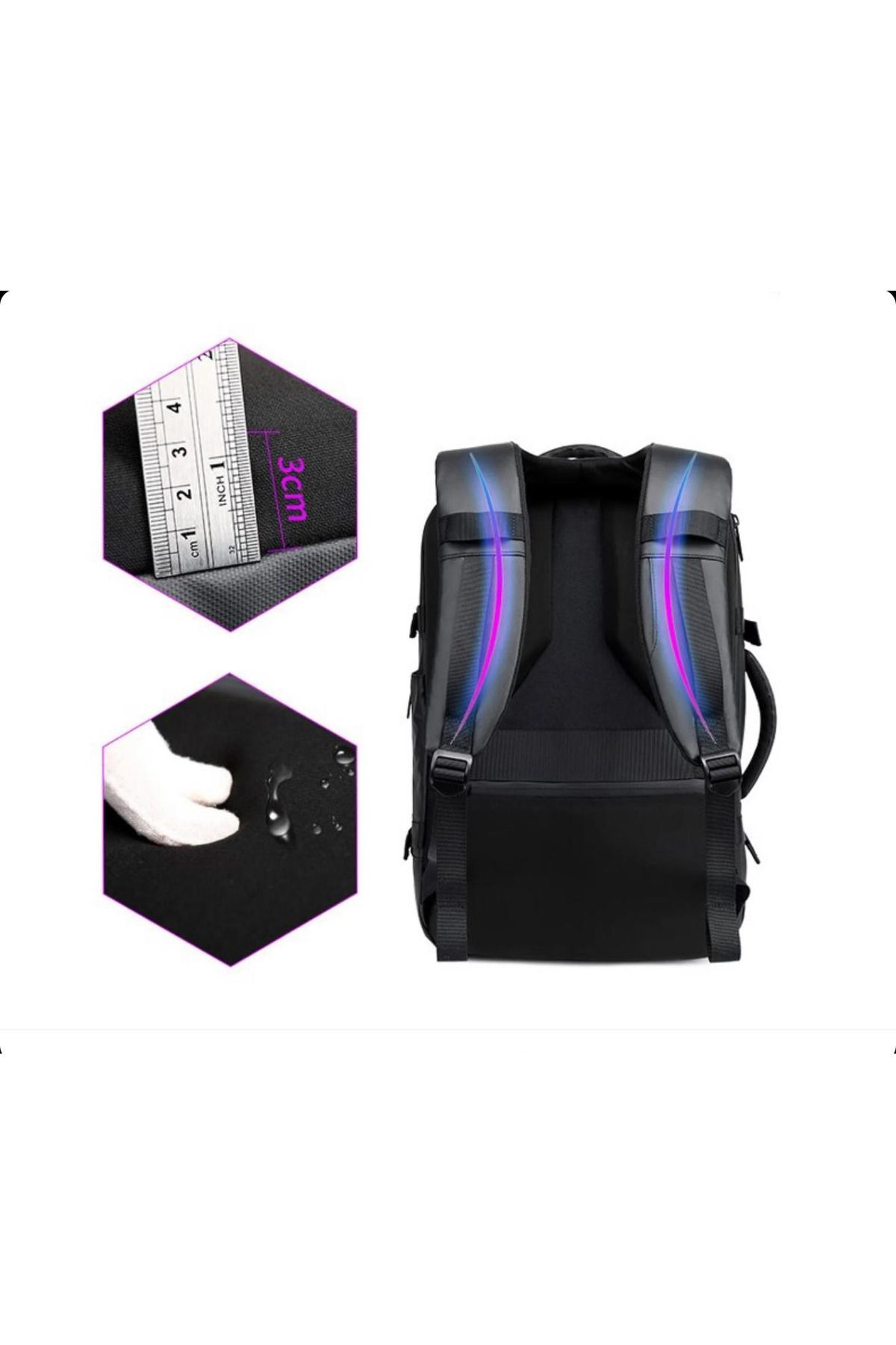 OEM-ZUBIHOME Smart WiFi Backpack, Waterproof, Dedicated iOS/Android Application, External USB Port 3