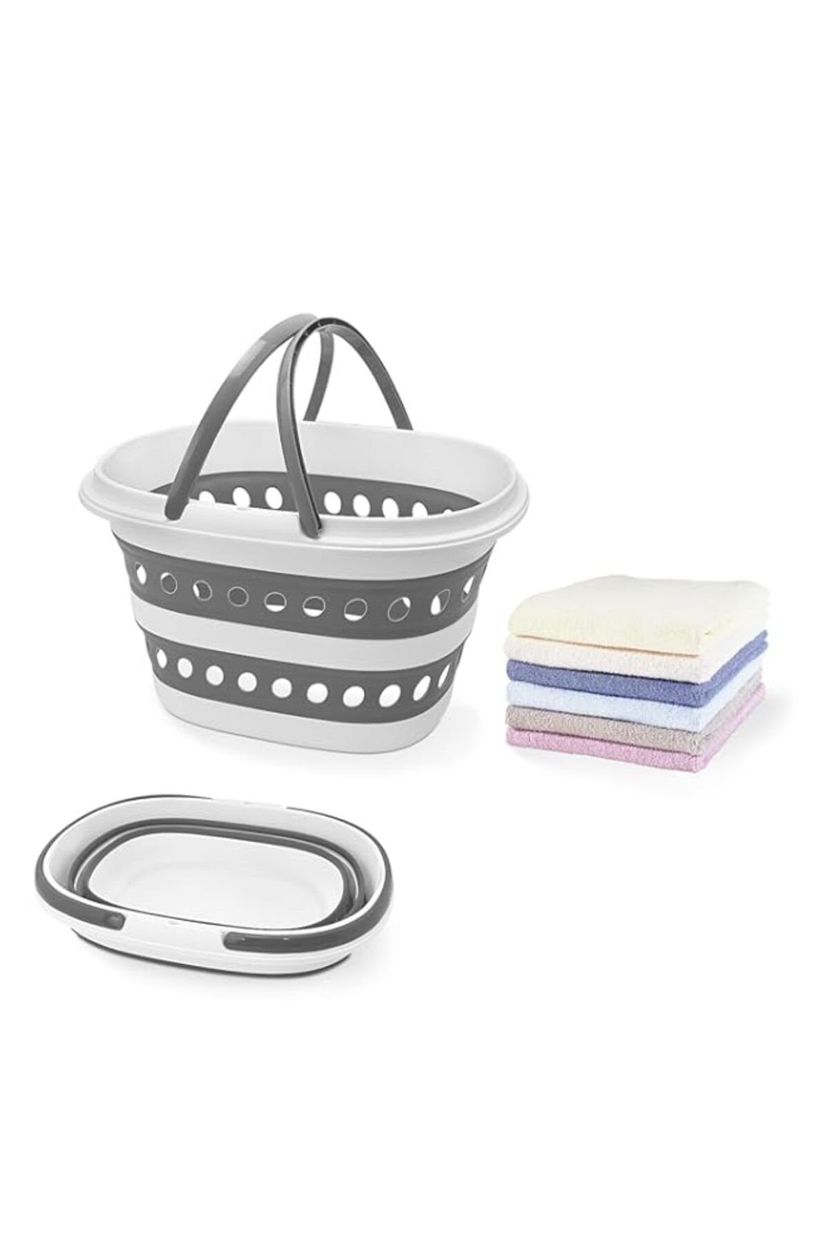 Generic-Compact 4.2 Gallon (16L) Collapsible Laundry Basket - Small Size with Handle - Foldable Pop-up Stor 1