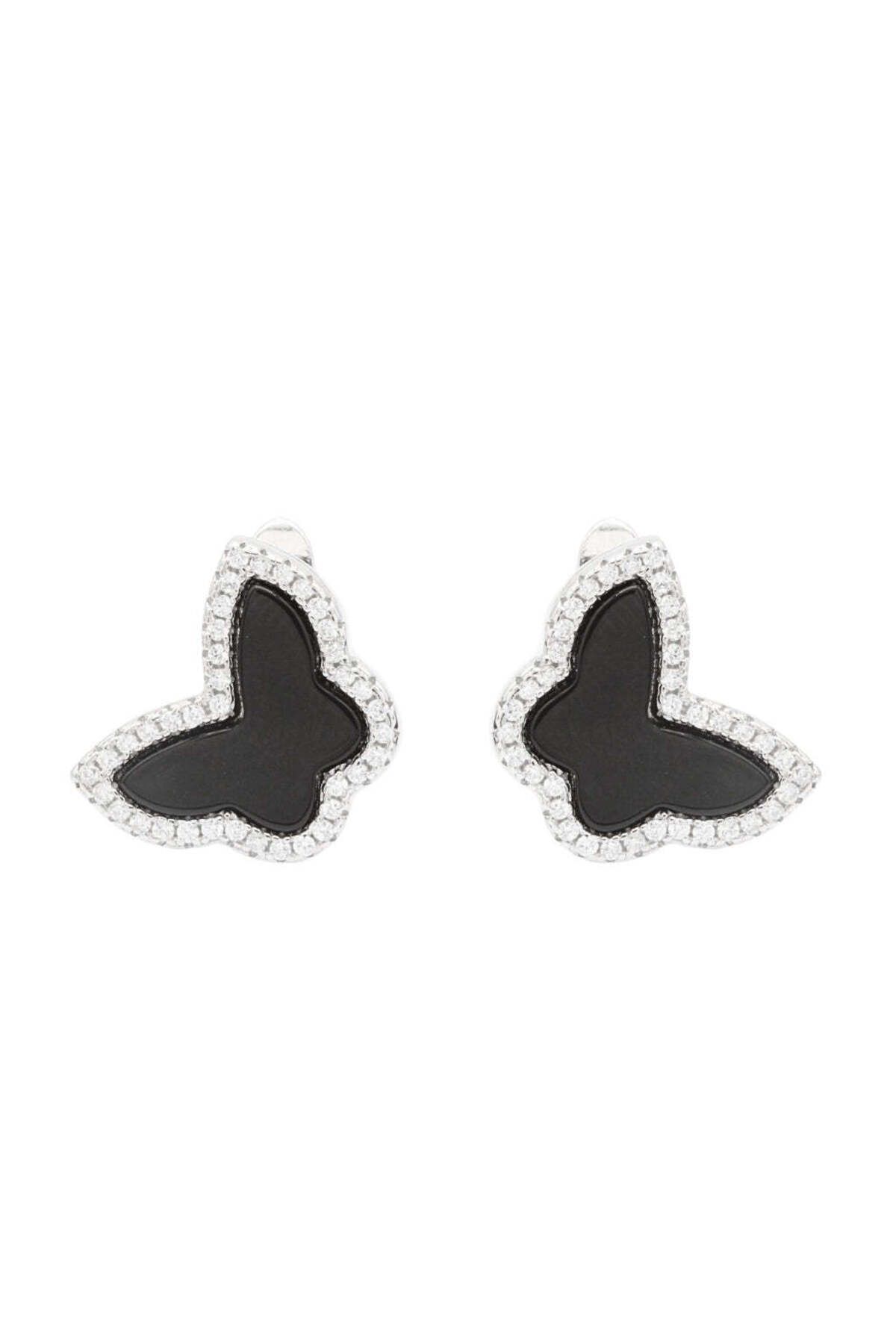 Bijuteria SORELLY-Cercei Argint Fluture cu Onix 1