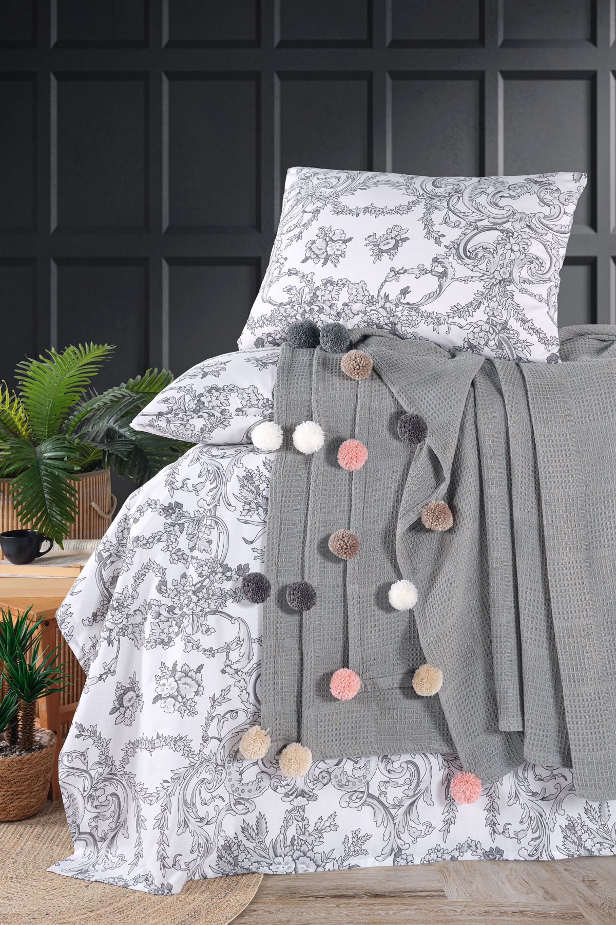 PAMUK DÜNYAM HOME-Pike Set / Double / Soho Pompom Pike Set 2