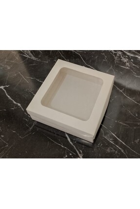 ısp hediye 19x19x7 BEYAZ ASETAT KAPAKLI KUTU (10adet )