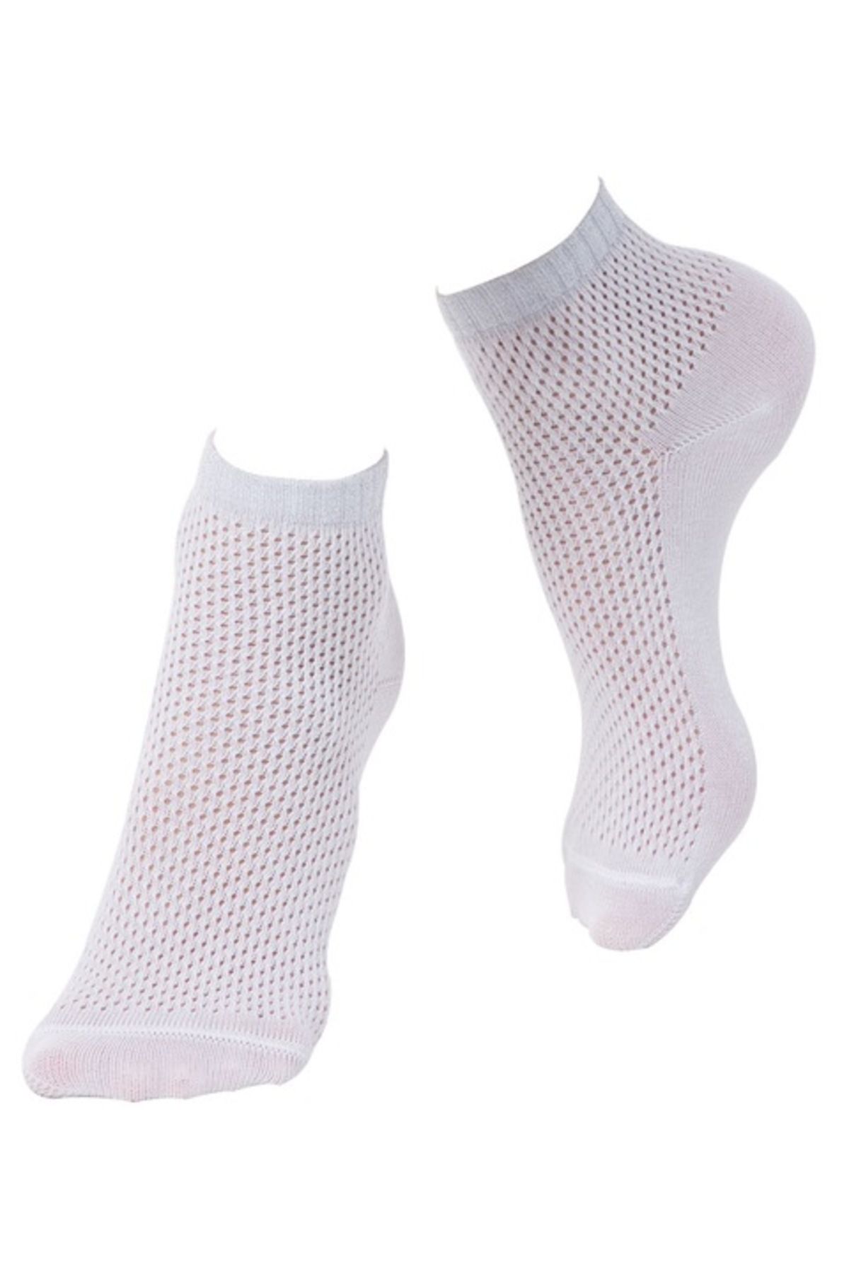OEM-Thin cotton socks with mesh and lurex, Conte Elegant Ajour 077, White 38-39 2