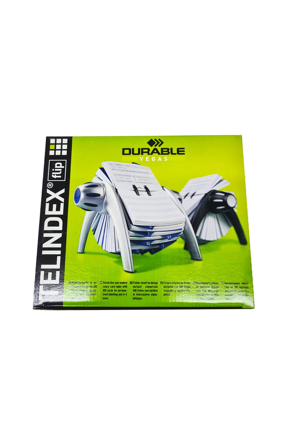 Durable-Rotating Quick Note Card Holder, Letter Indexed with 500 Index Cards, Perfect for Organizing Information 1