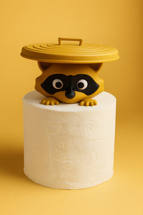 Outletore Dekoratif Tuvalet Kağıdı Tutucu Sevimli Rakun Tasarım 1 Adet