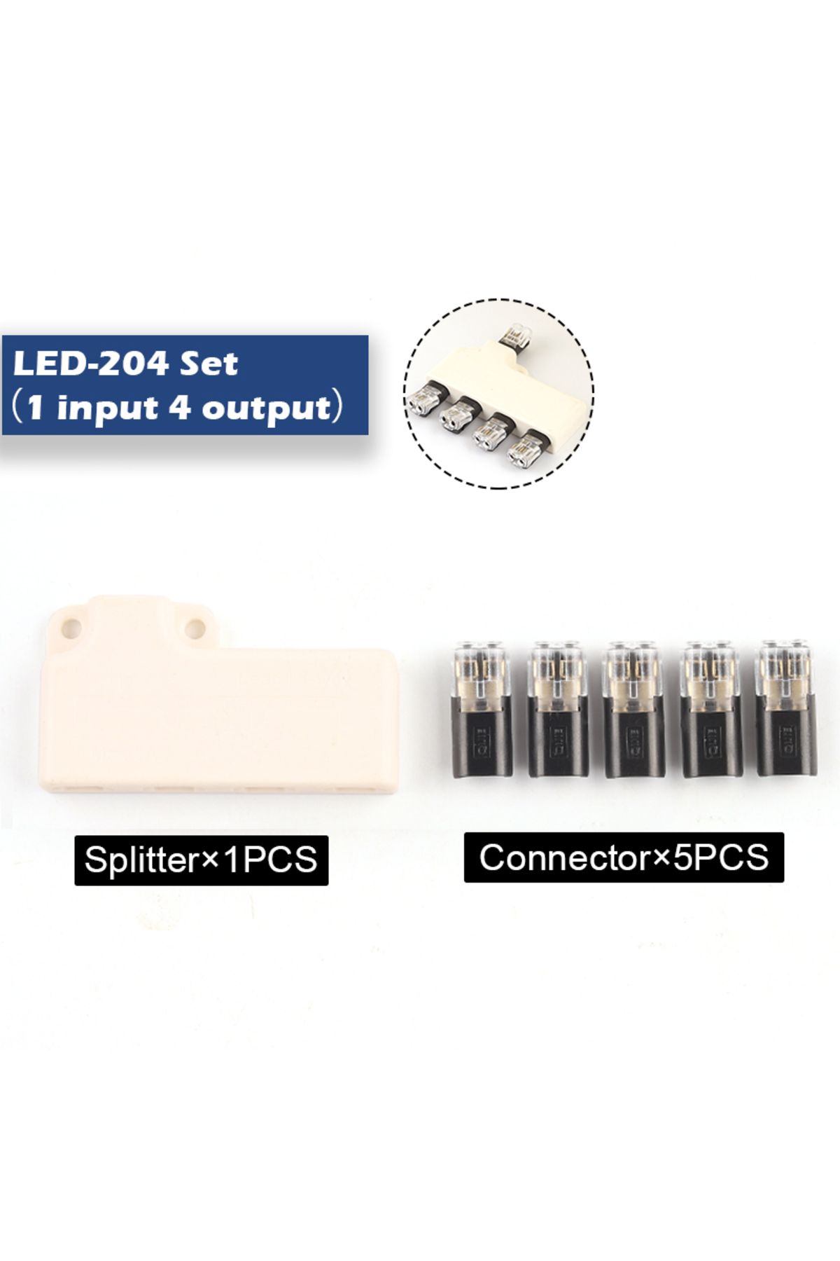 Choice-D204 Set Wire Connector Set Splitter Box With Connector for Audio Auto Moto Lighting System 22-18AWG 1