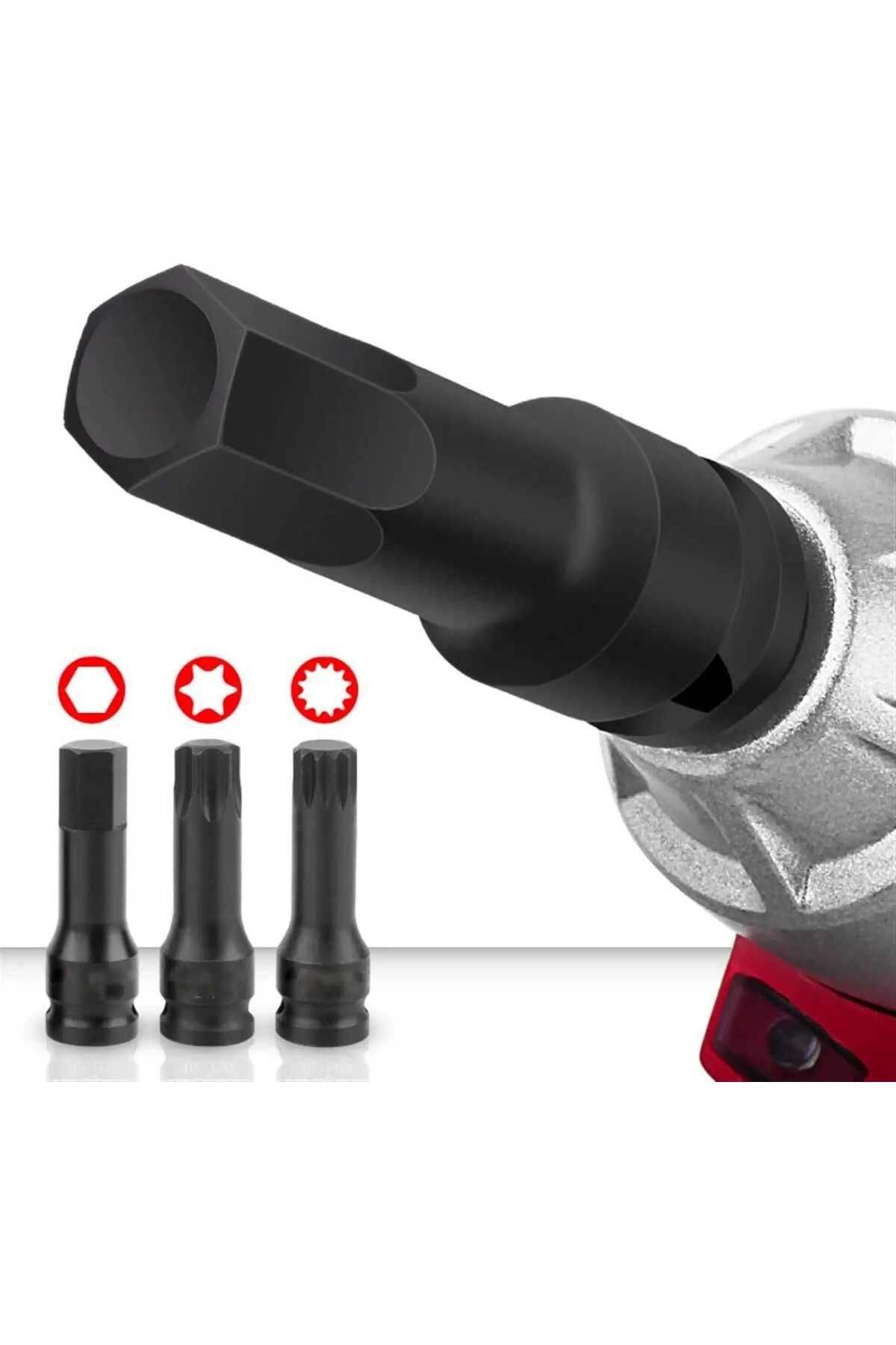 Metal Needs-Set of 8 impact sockets, Hex tip H5 - H19, 1/2 drive, Cr-Mo 8