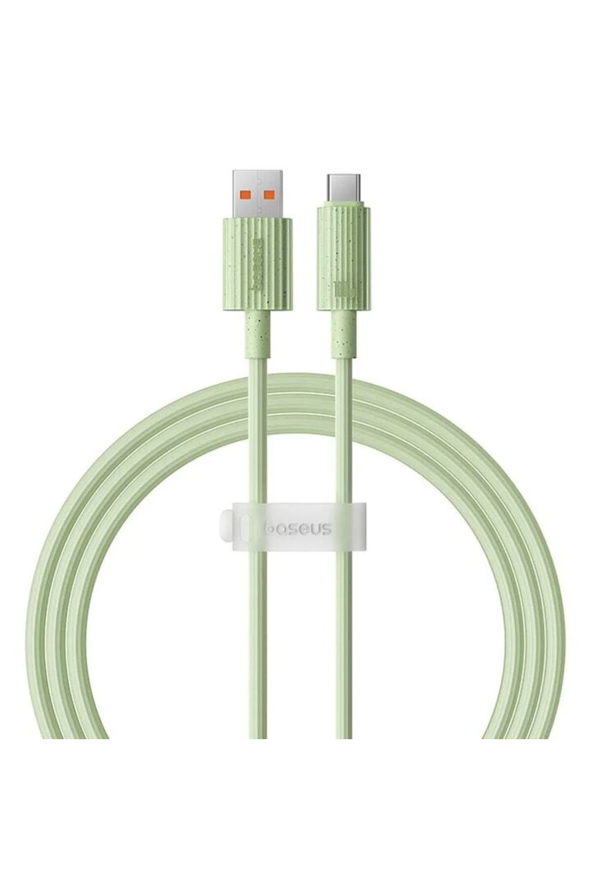 Baseus-Cablu de încărcare super rapidă, USB A la USB Tip-C, 100W, 480Mbps, 2m, Verde 2