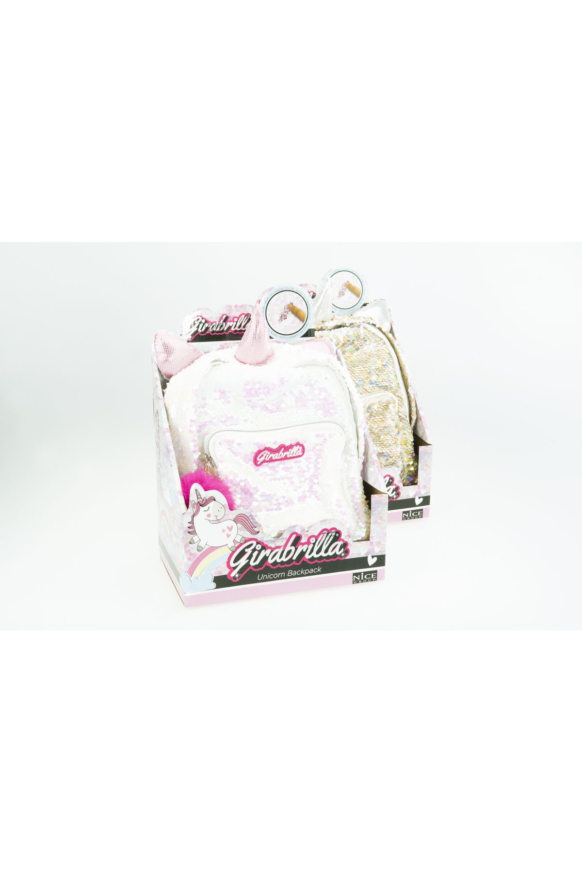 NİCE-Girabrilla girl's backpack - Unicorn model with reversible sequins, adjustable straps and front pocket 6