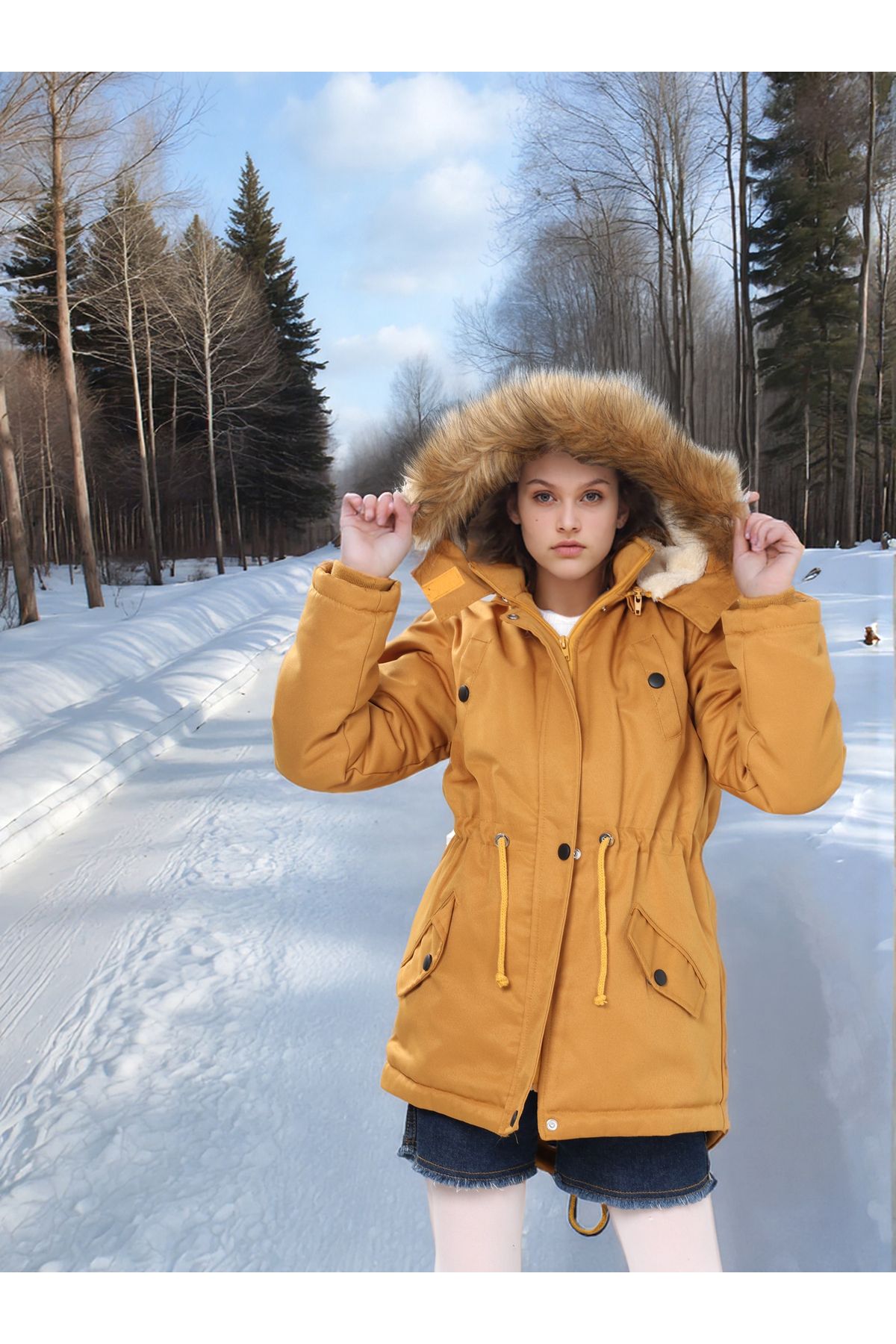 Joui Co-Waterproof Coat with Fur Inside, Hood and Zipper - Non-Deformable Winter Coat - Machine Washable 6