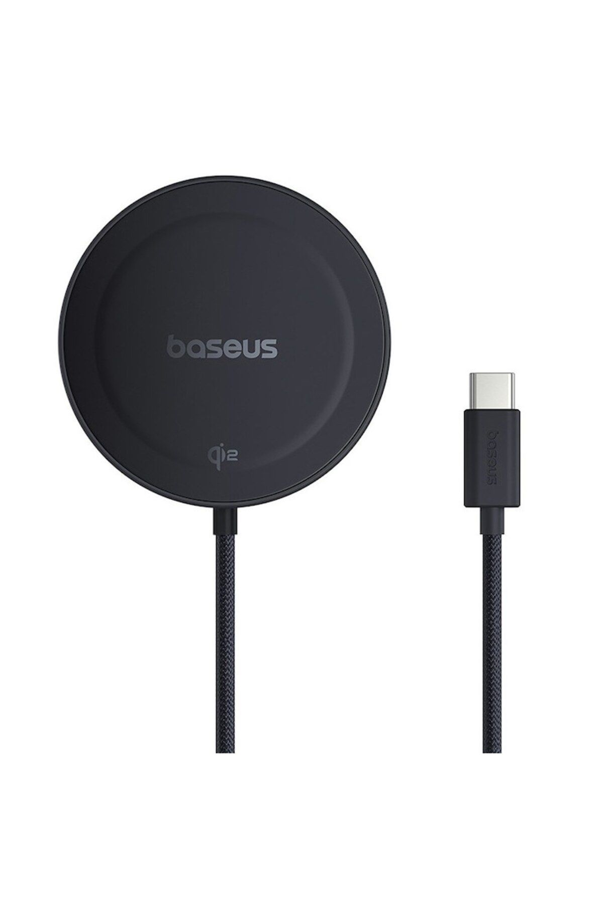Baseus-Încărcător wireless cu suport, universal, Qi2 15W, tip C, 1m, T80, policarbonat, negru cosmic 3