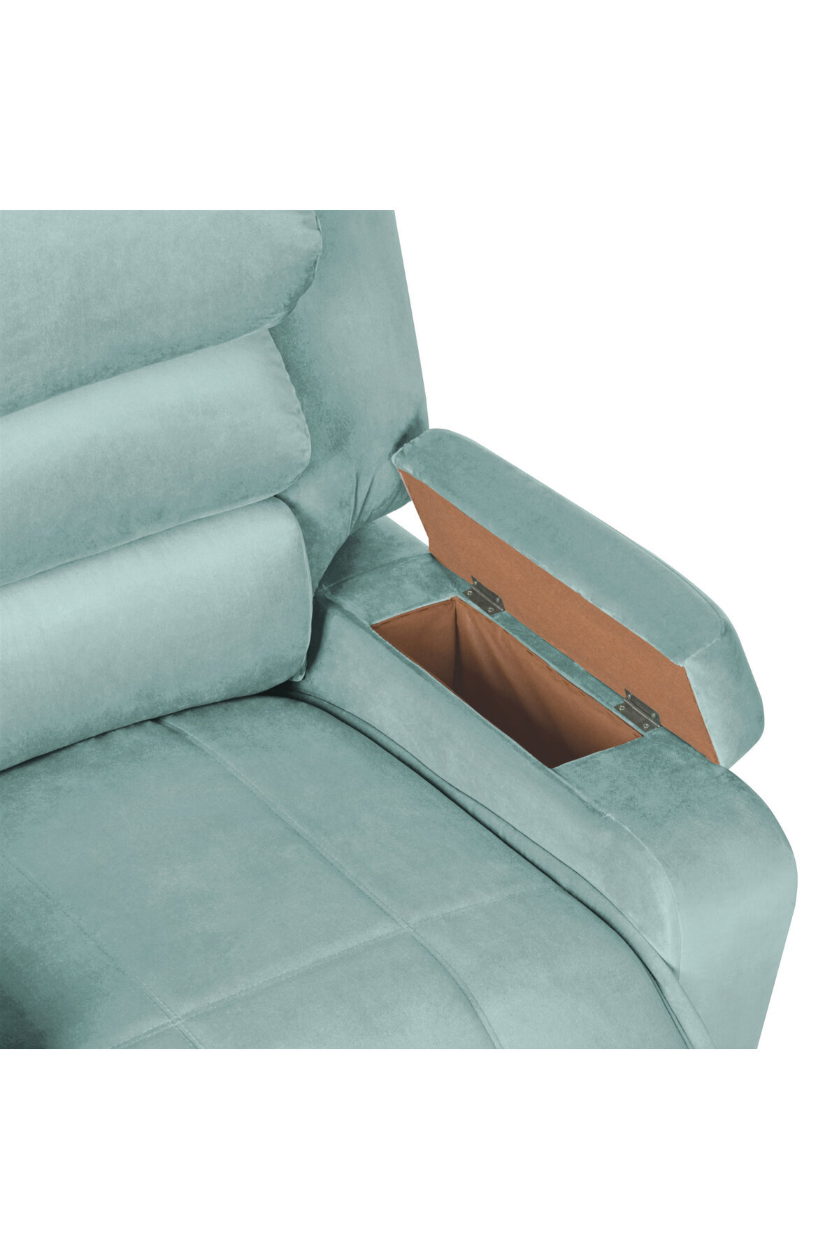 Lazy Vibes-Reflex Comfort - Practical Velvet Recliner Chair with Storage Box | Fixed 6