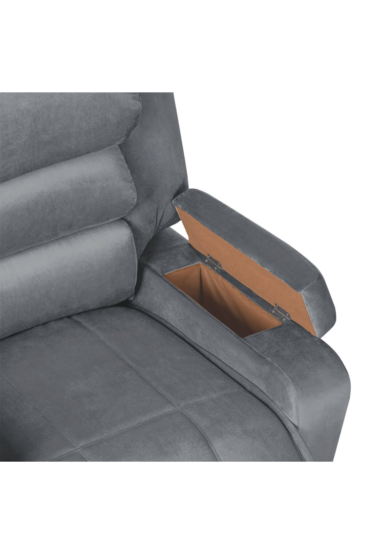 Lazy Vibes-Reflex Comfort - Practical Velvet Recliner Chair with Storage Box | Rocking 6