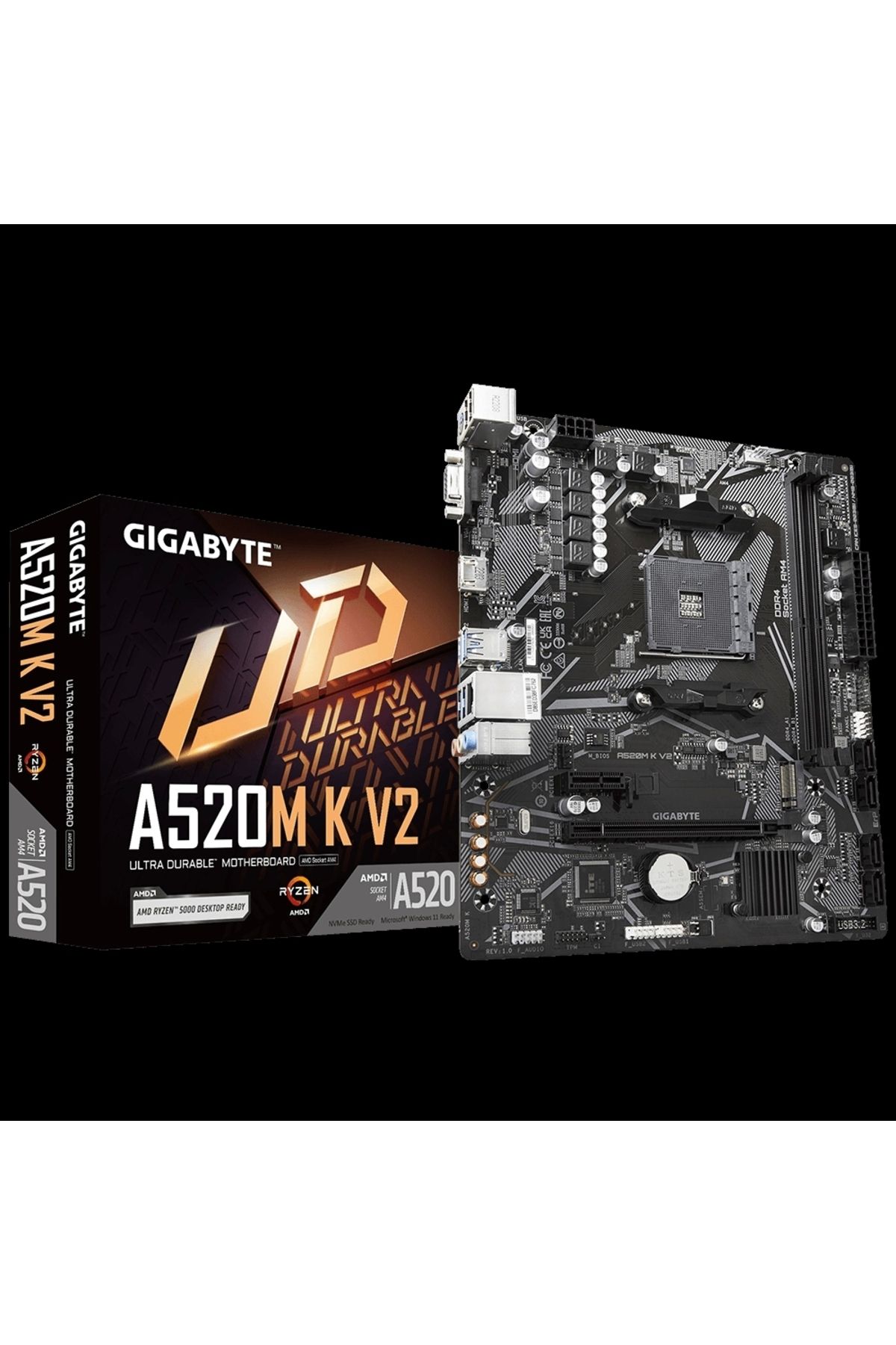 Gigabyte-A520m K V2 Ddr4 5100mhz(OC) HDMI M.2 Matx Am4 3