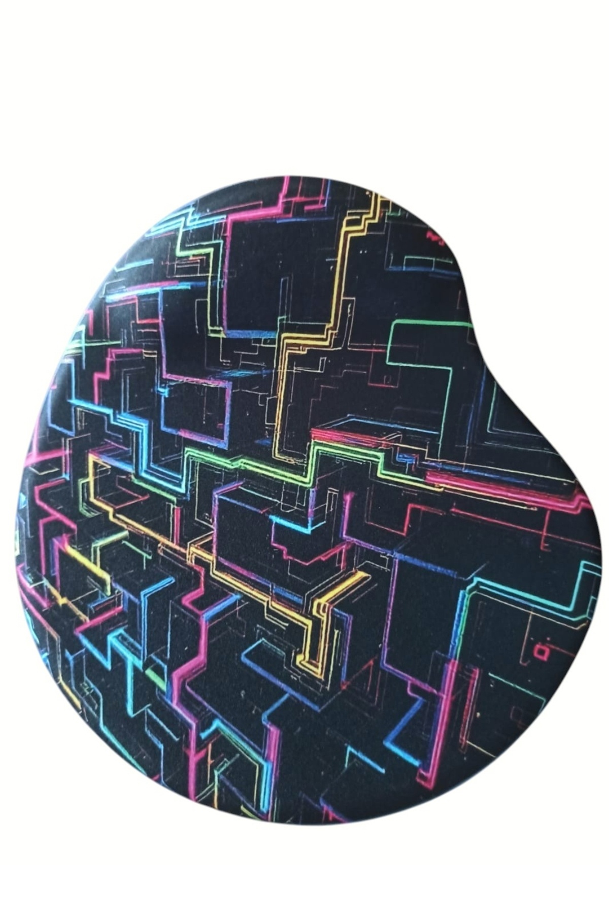 usin-Oval Maze Patterned Wrist Supported Anti-Slip Base Computer Notebook Mouse Pad - Mouse Pad 1
