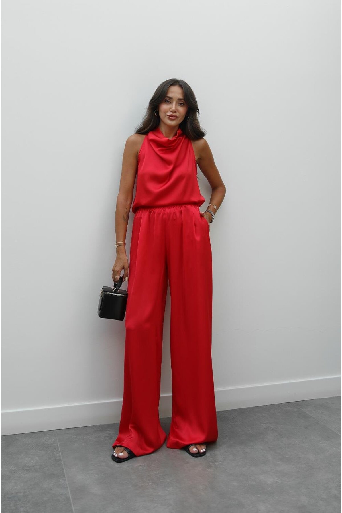 Havoş Set satenske bluze i pantalona Red Winkle