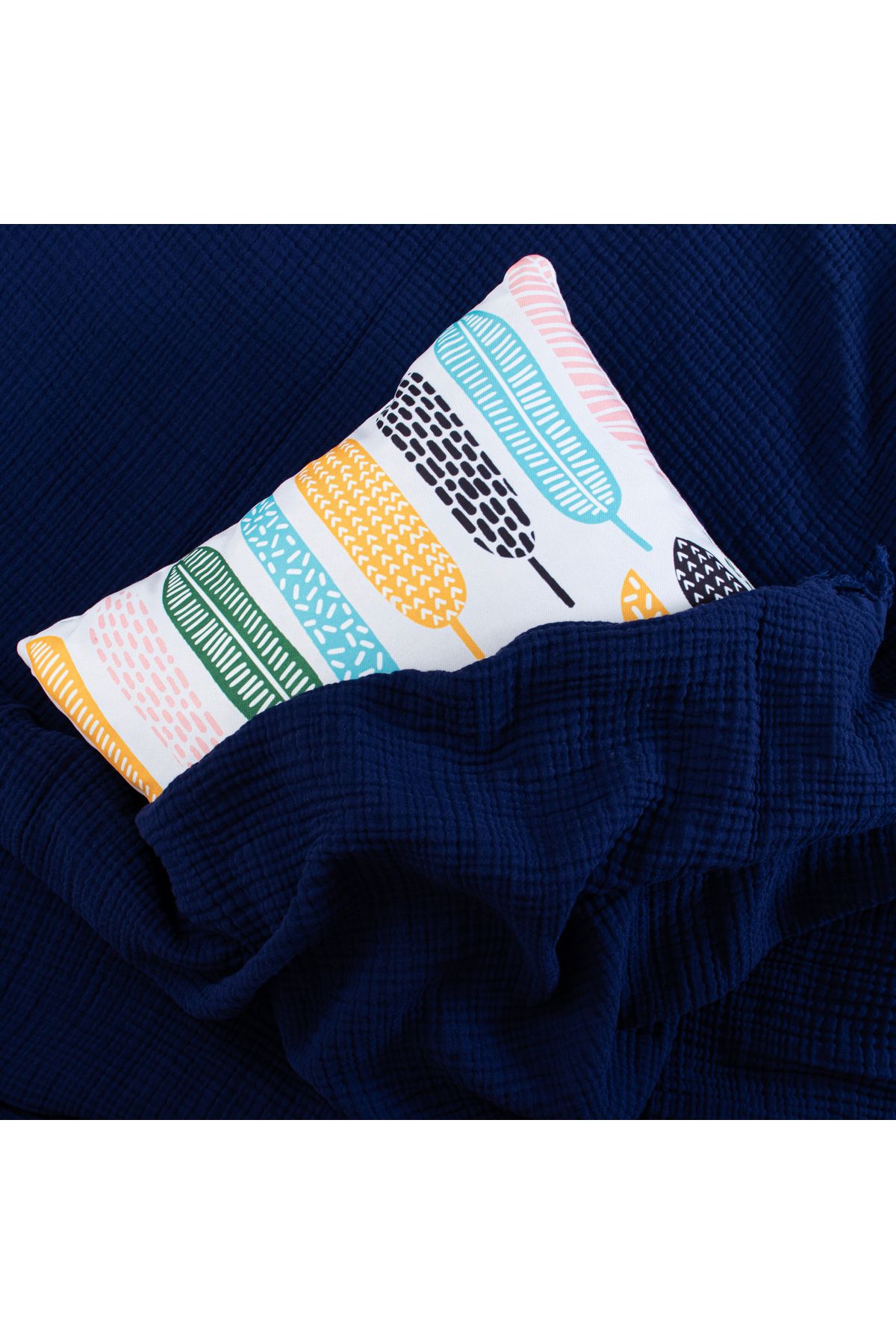 Püskül Tekstil-Luxury Muslin Bedspread Double Extra Large - Soft, Thin Pique, Summer Throw Blanket 2