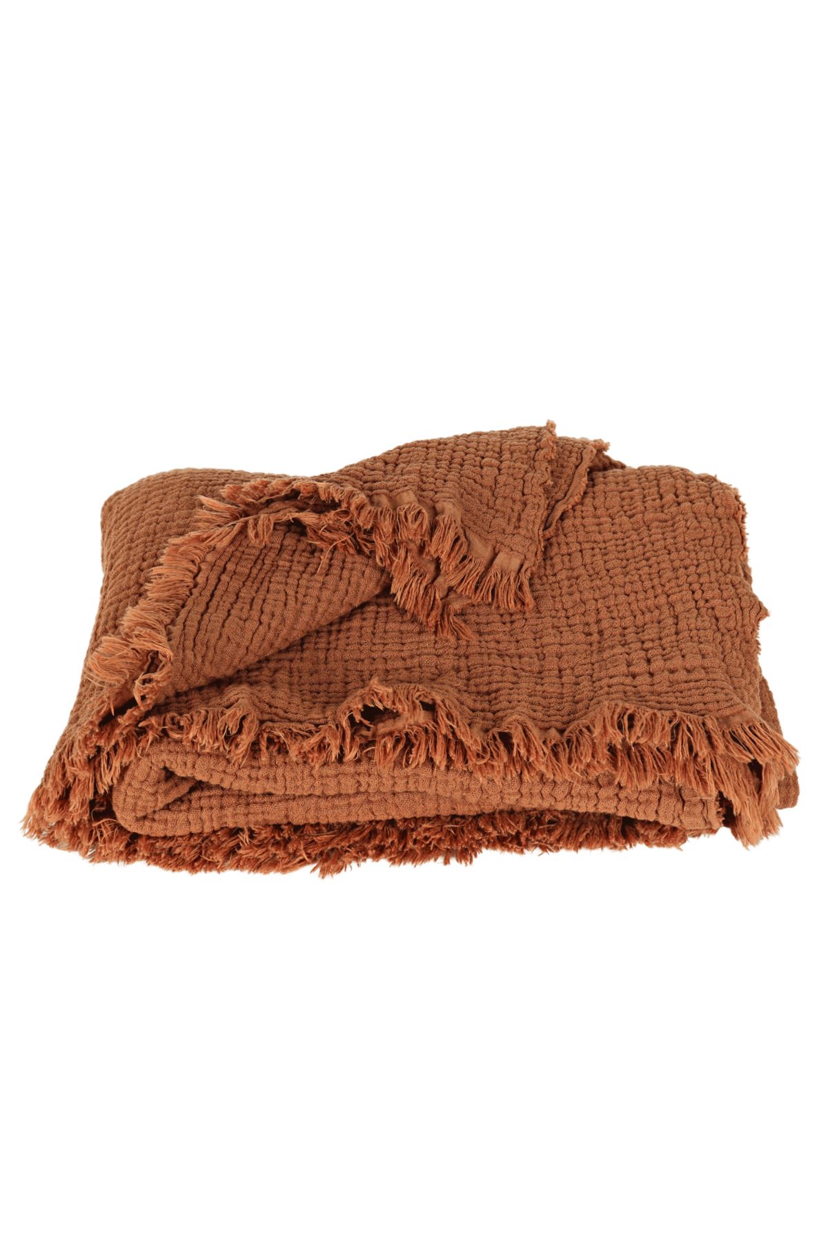 Püskül Tekstil-Luxury Muslin Bedspread Double Extra Large - Soft, Thin Pique, Summer Throw Blanket 2