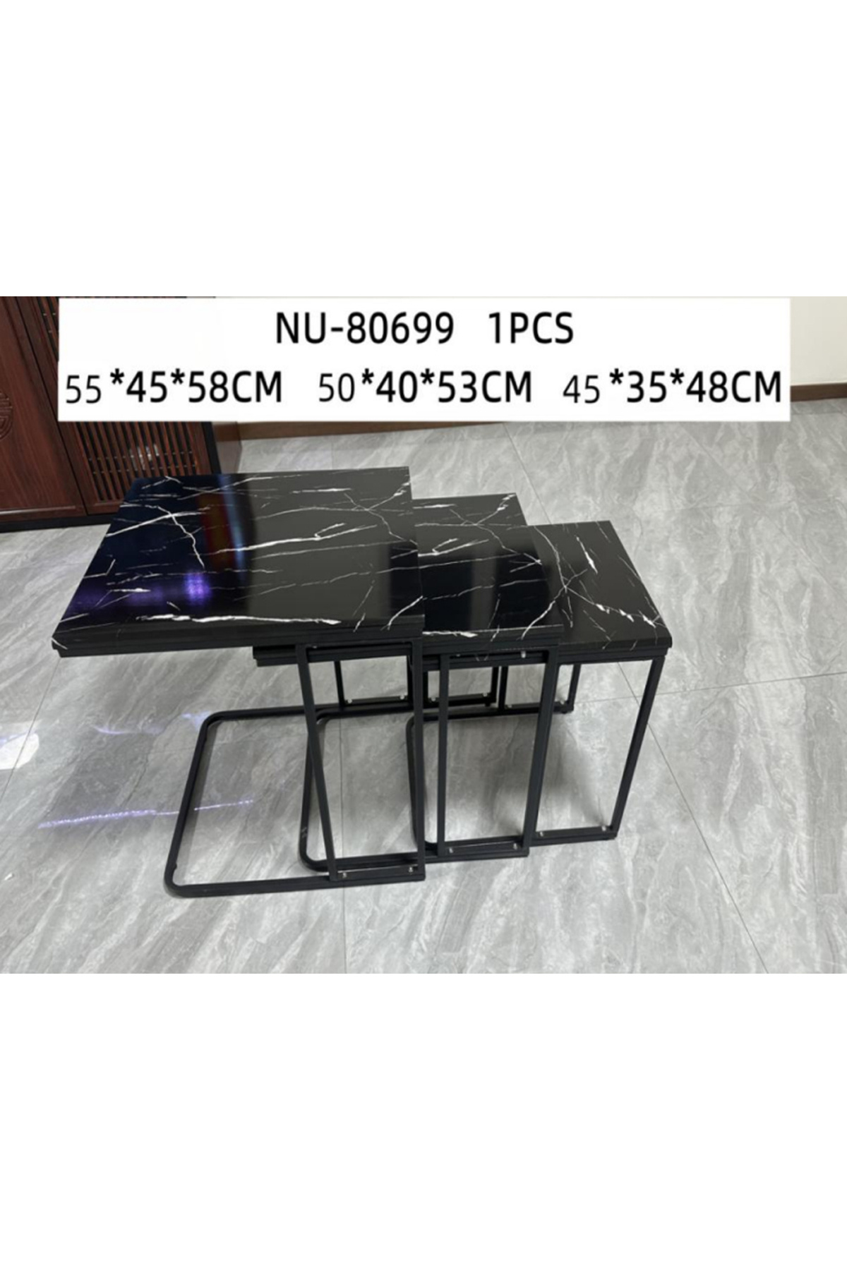 Türkiye-Nesting Coffee Table, Set Of 3 End Tables For Living Room, Stacking Side Tables, Sturdy And Easy Ass 1