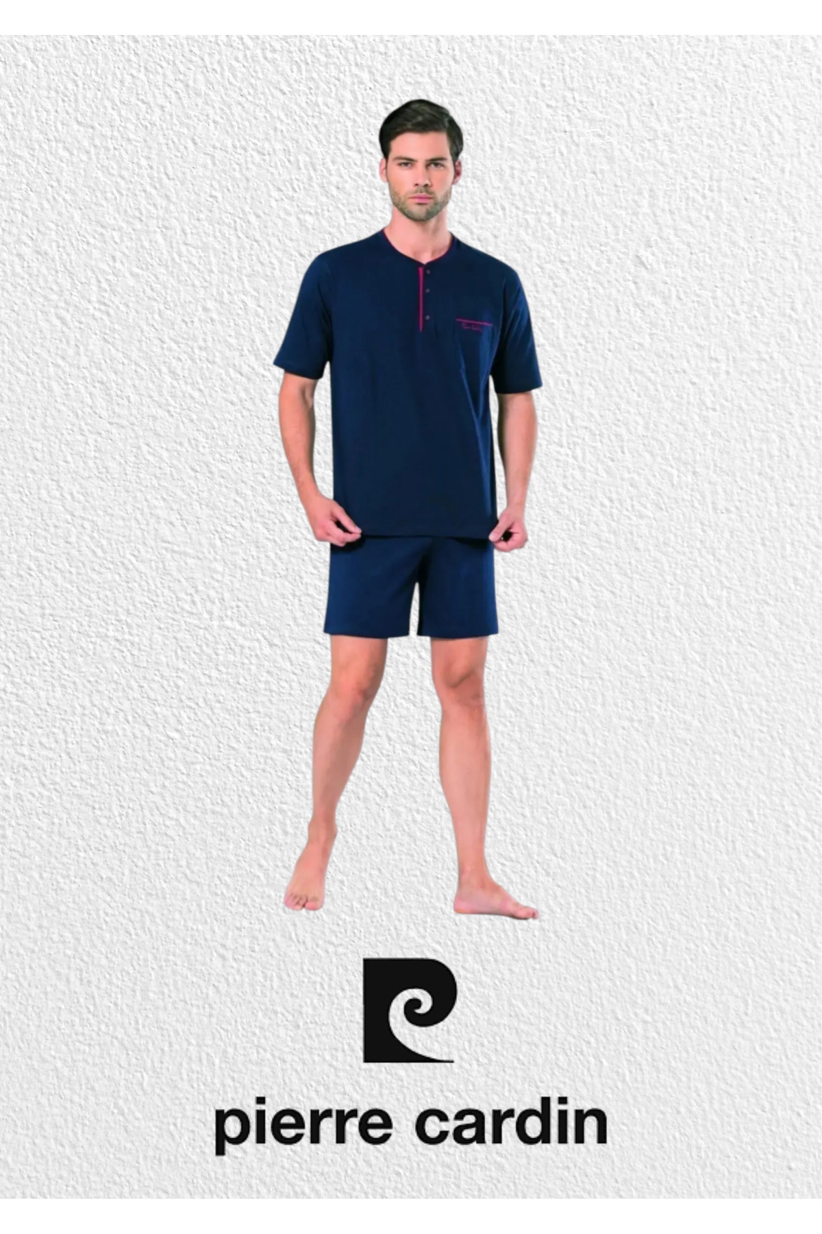 ست پیژامه و لباس خواب مردانه راسته فاق نرمال آستین کوتاه | پیر کاردین Pierre Cardin L1.PC.5370.ST02 - تصویر 5
