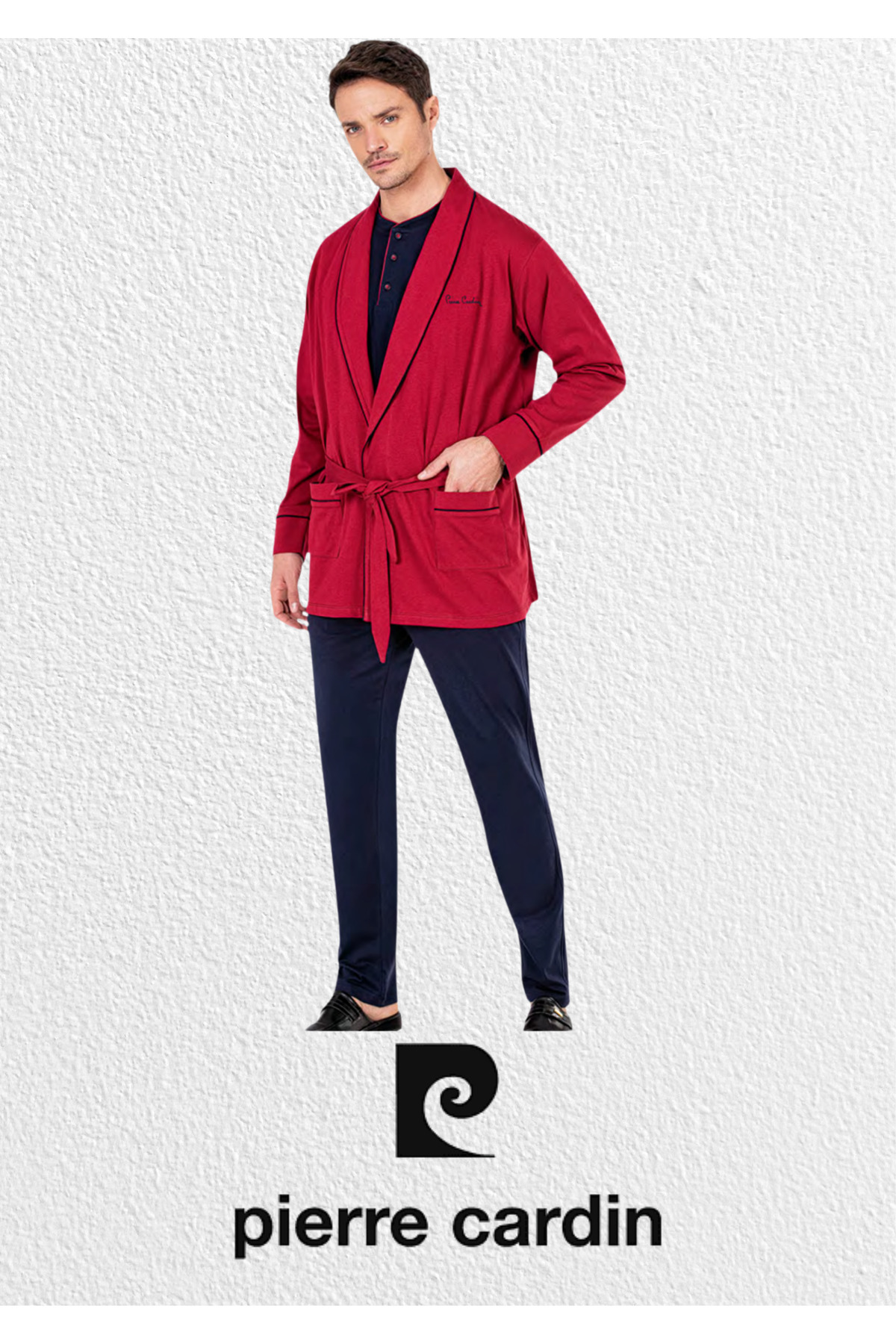ست پیژامه و لباس خواب مردانه راسته فاق نرمال آستین بلند | پیر کاردین Pierre Cardin L1.PC.5605.002 - تصویر 2