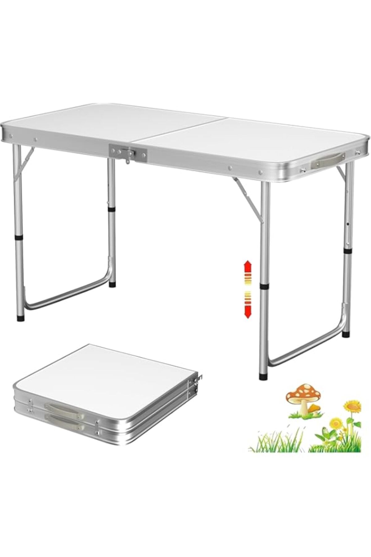 طاولة تخييم خارجية قابلة للطي من SKY-TOUCH، طاولة نزهة قابلة للطي من سبائك الألومنيوم، خفيفة الوزن