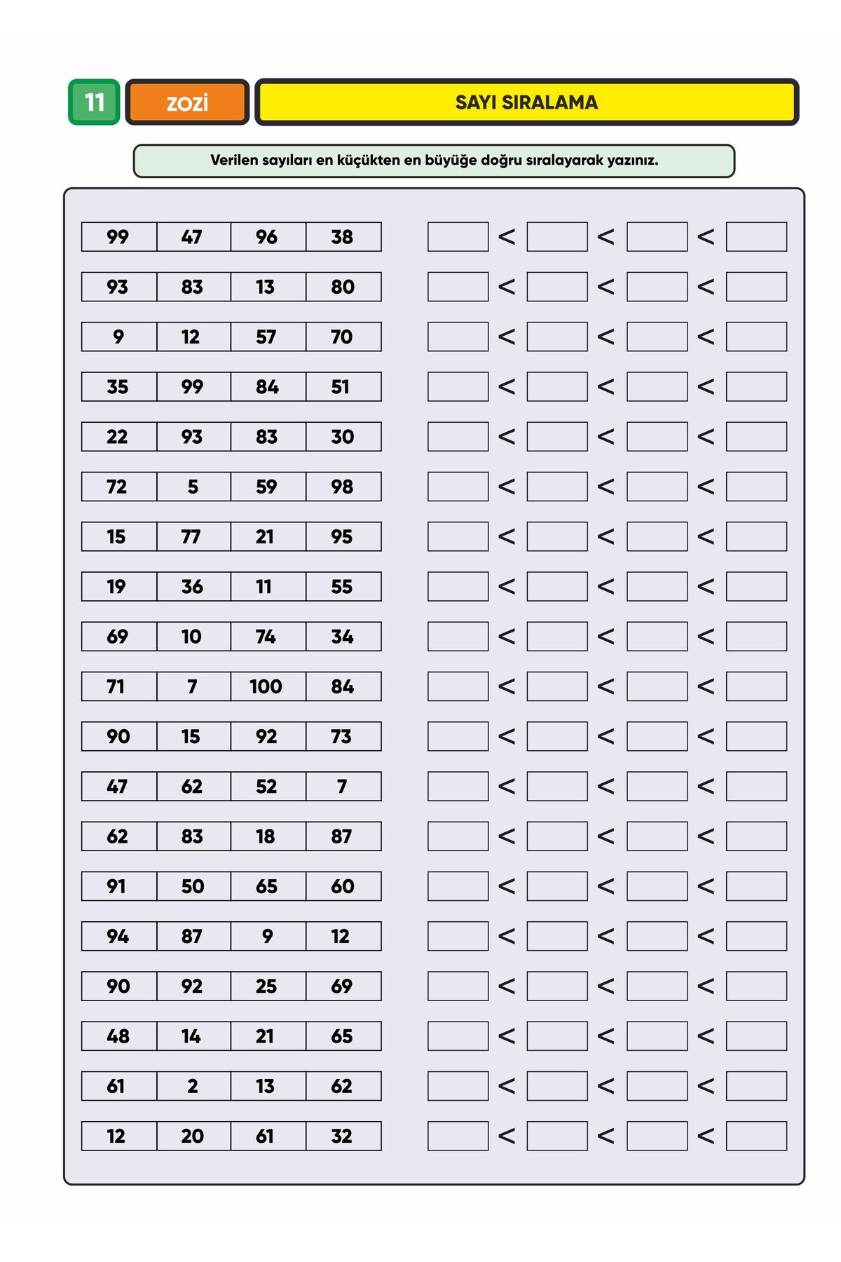 ZOZİLER 2. Sınıf Matematik İşlem Yeteneği – Çek Kopar Kitap
