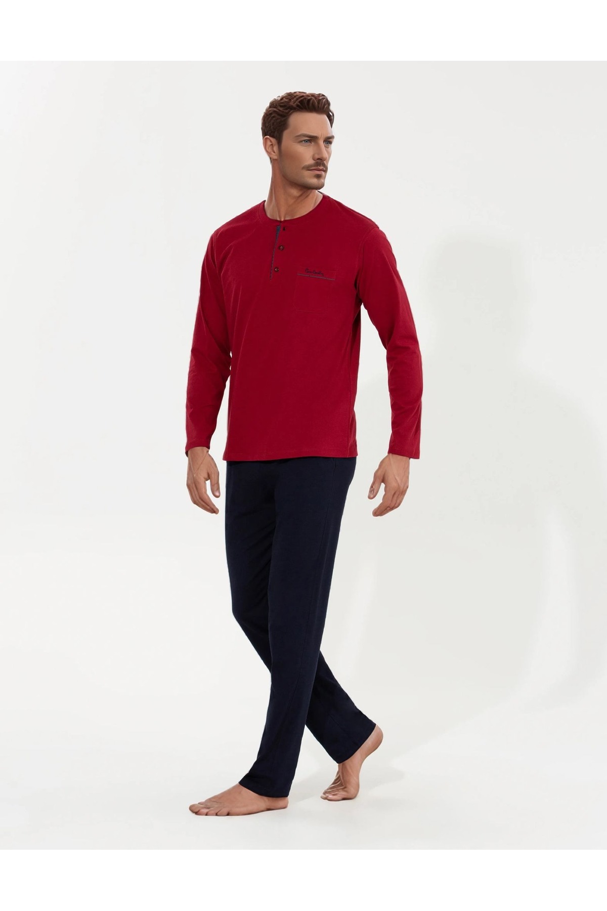 ست پیژامه مردانه راسته فاق نرمال آستین بلند | پیر کاردین Pierre Cardin 6PQI5EKR6RKE5.3L - تصویر 2