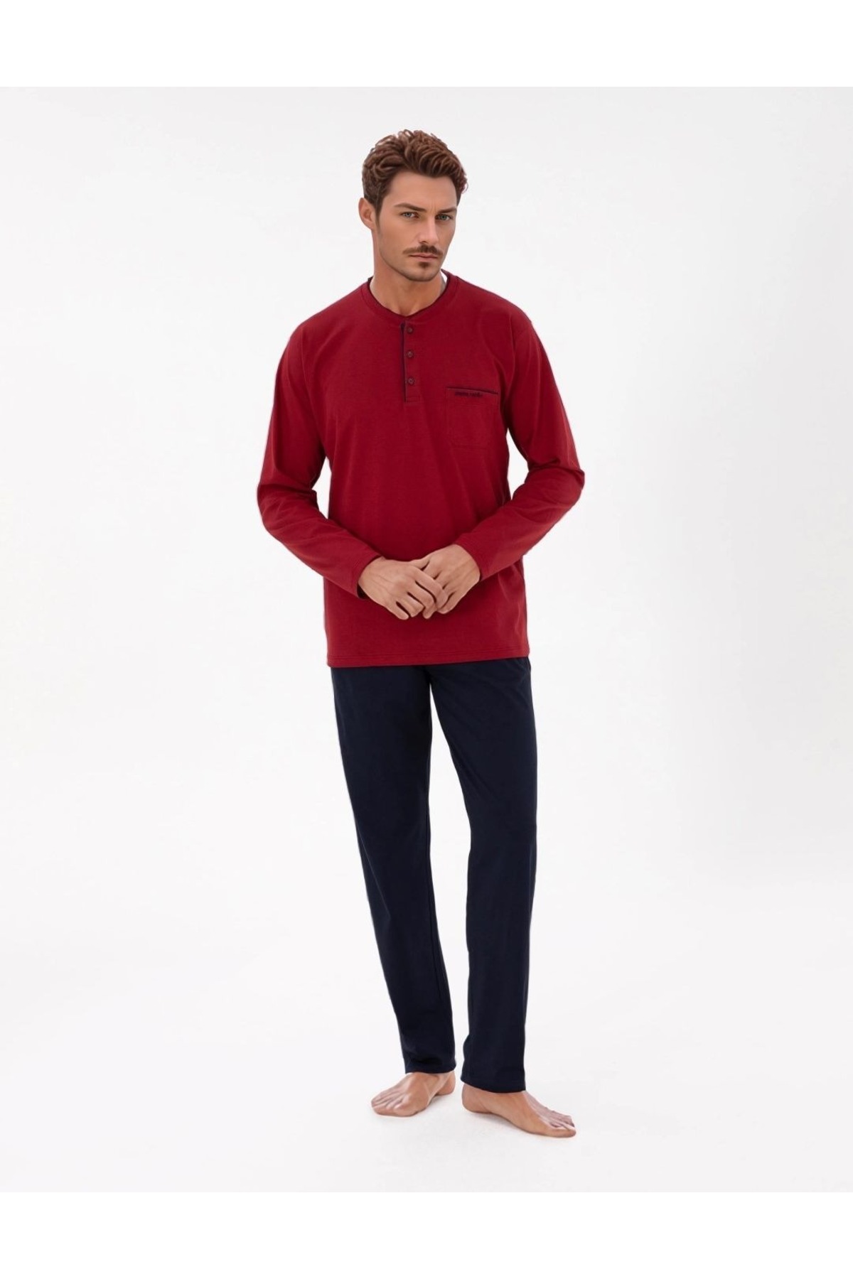 ست پیژامه مردانه راسته فاق نرمال آستین بلند | پیر کاردین Pierre Cardin 3SQ1EK1KT1.5.L - تصویر 7